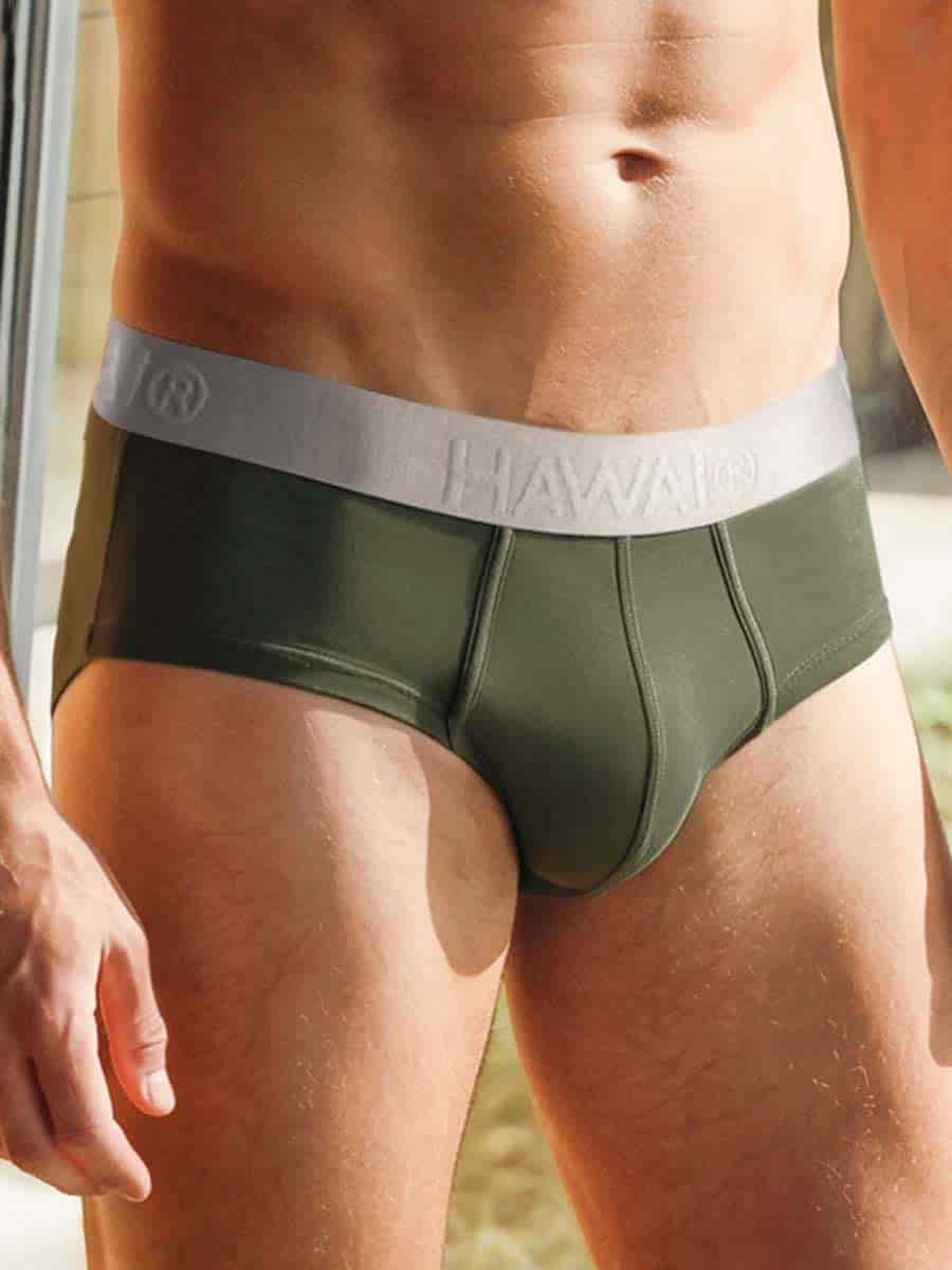 Hip Brief Para Hombre en Algodón Color Verde Militar - miniatura 1
