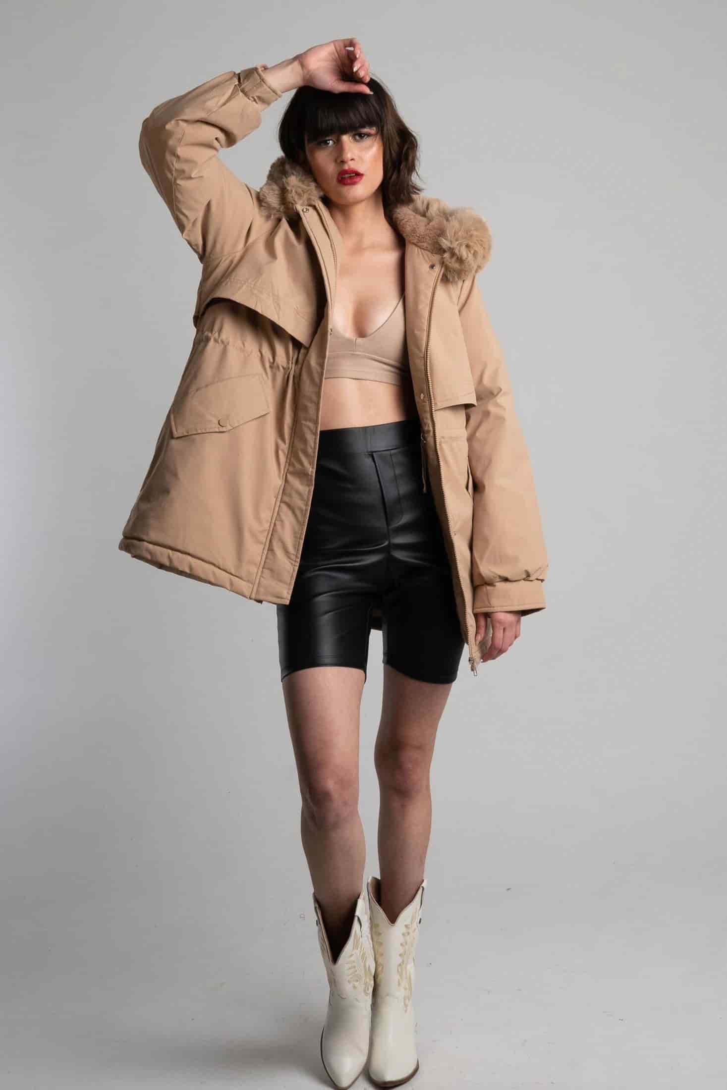 Chaqueta Parka Beige - miniatura 1
