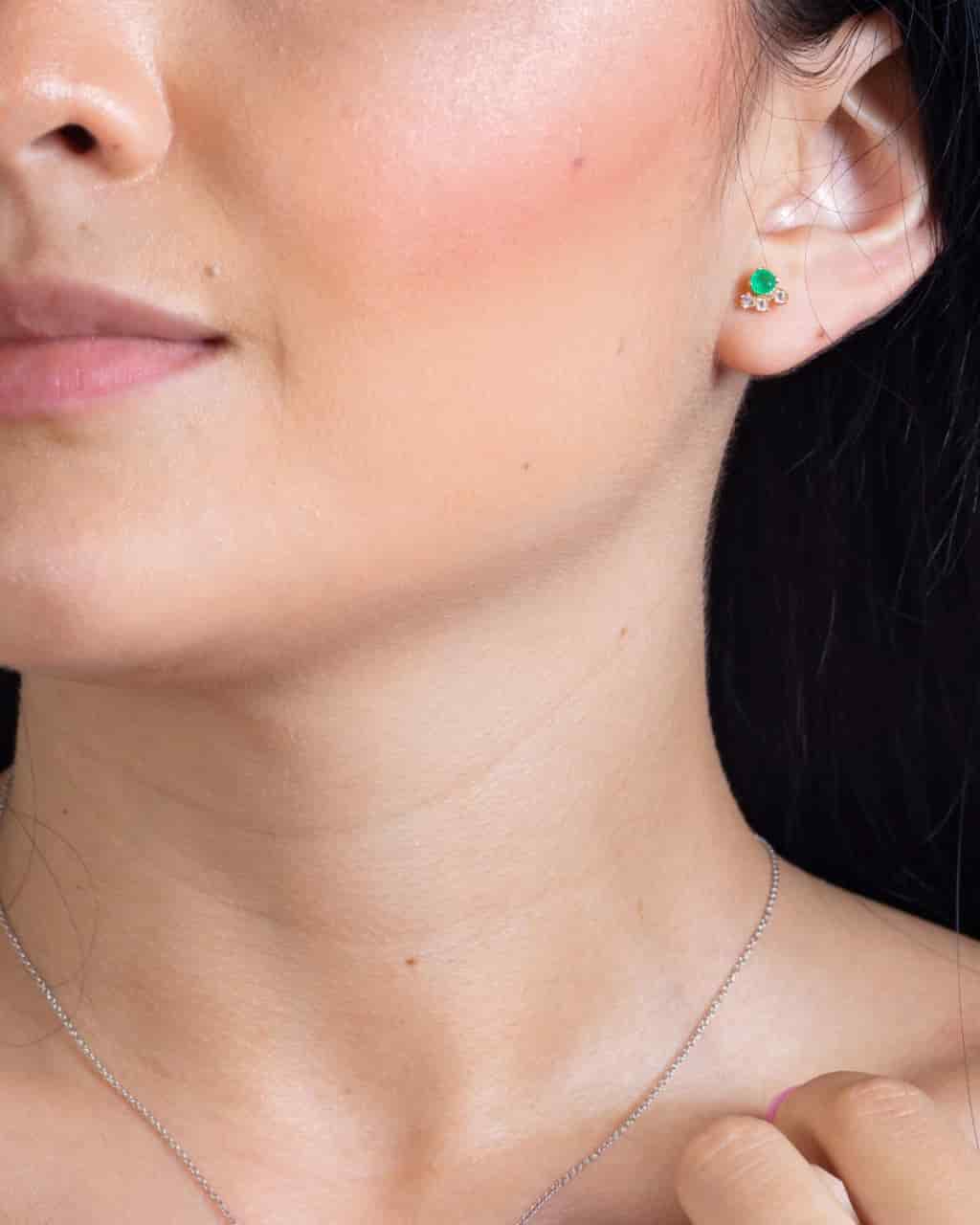 Topos Esmeralda y Diamante en Oro 18k - miniatura 2