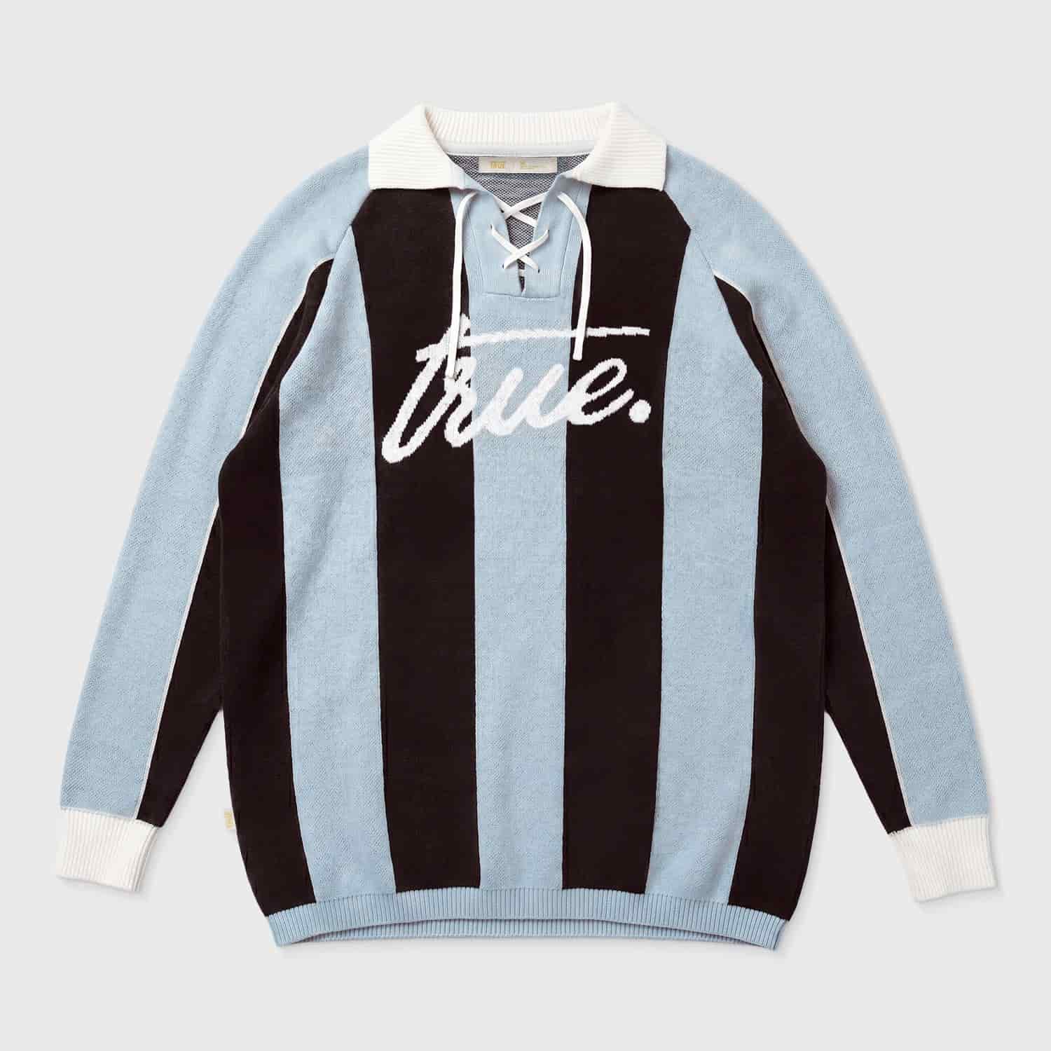 Striped Knit Polo - Blue - miniatura 1
