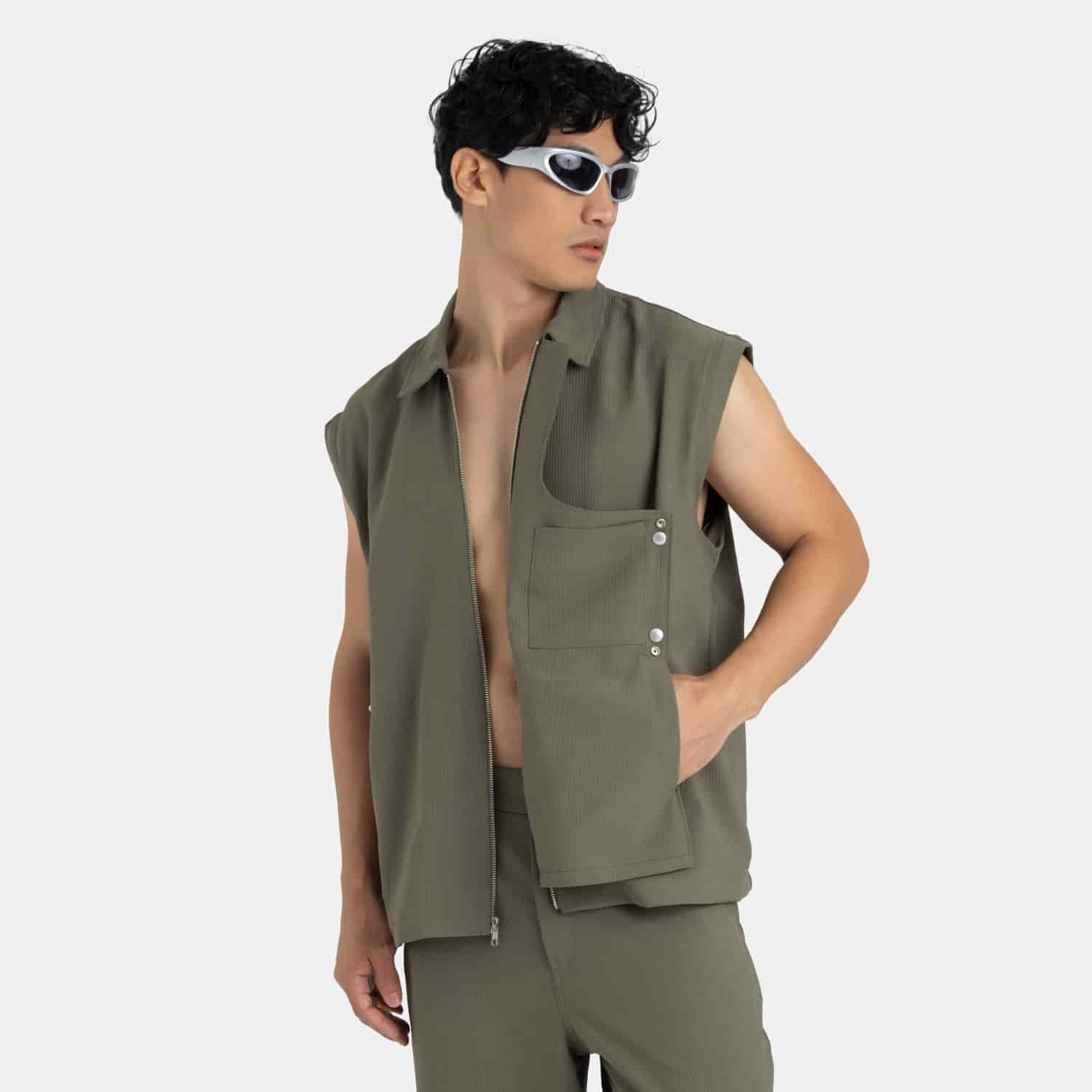 Convertible Utility Jacket Military Green - miniatura 5