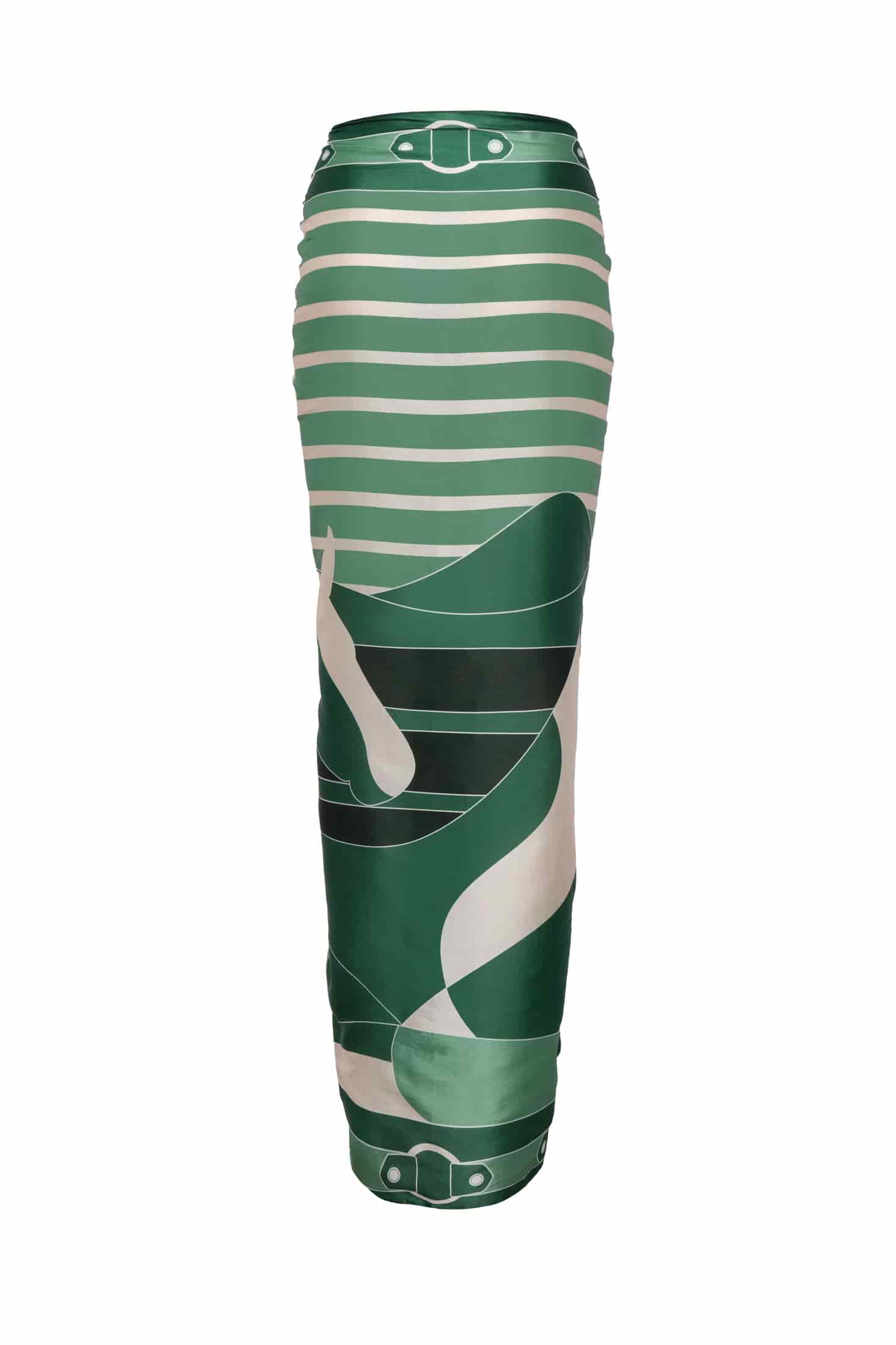 De La Falaise Cotton Silk Sarong / Green Horses - miniatura 3