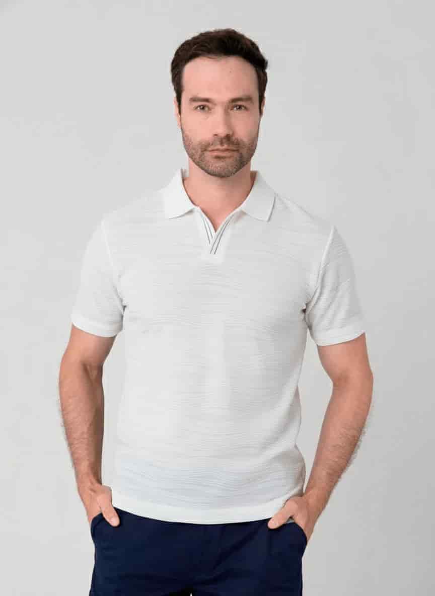 Camiseta polo con textura para hombre Jon Sonen 020324006 - miniatura 2