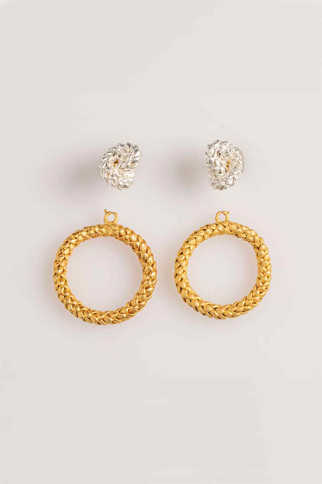 NORFOLK KNOT AND CIRCLE EARRINGS BICOLOR - miniatura 3