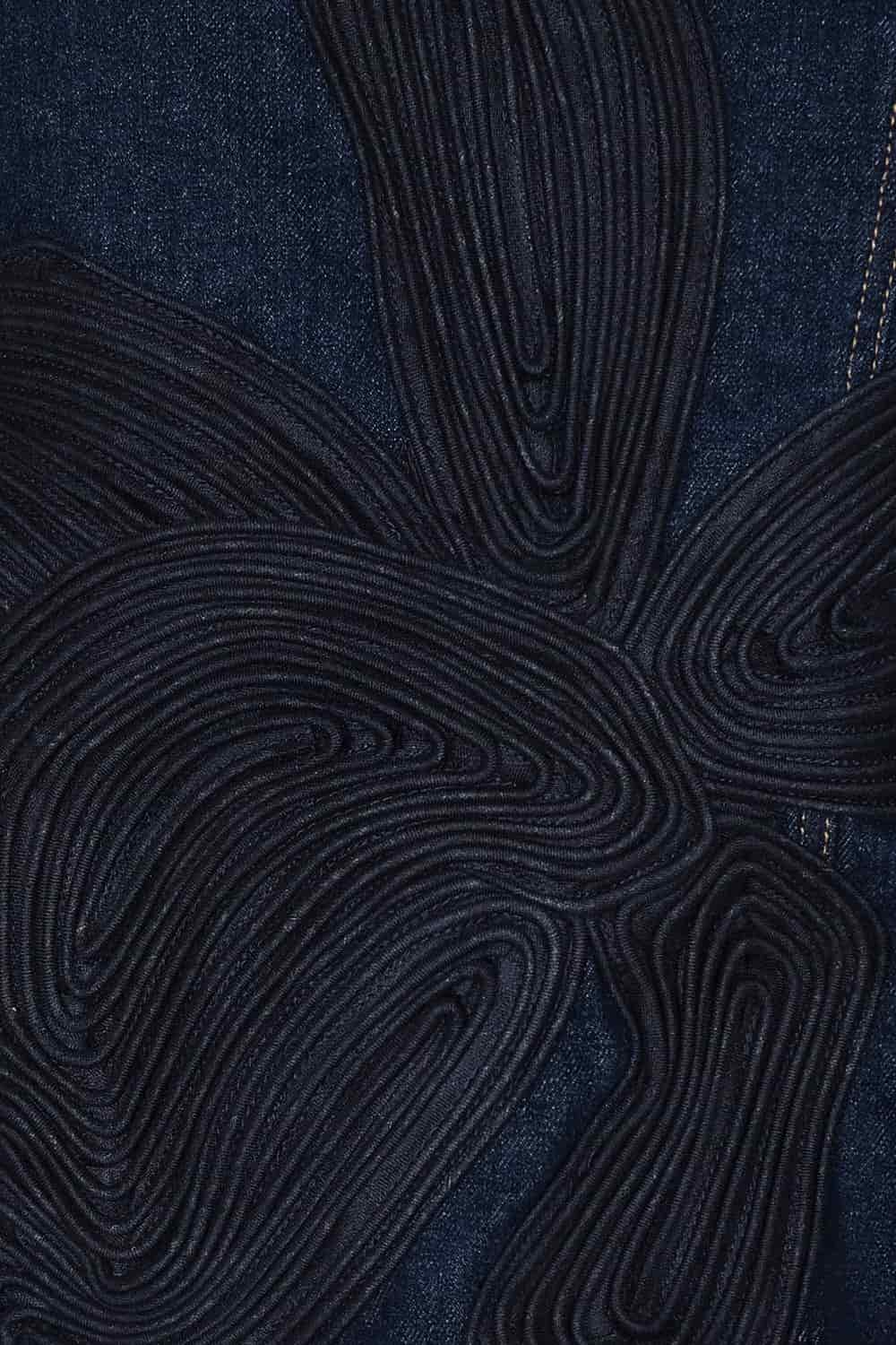 chaqueta cattleya azul indigo con bordado - miniatura 3