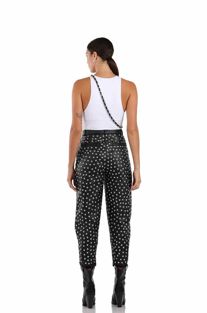 PANTALON LEATHER STUD NEGRO - miniatura 2