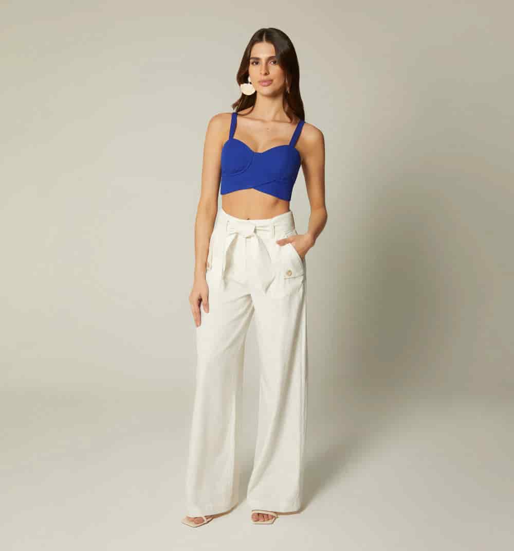 Blusa crop de tiras con amarre - miniatura 2