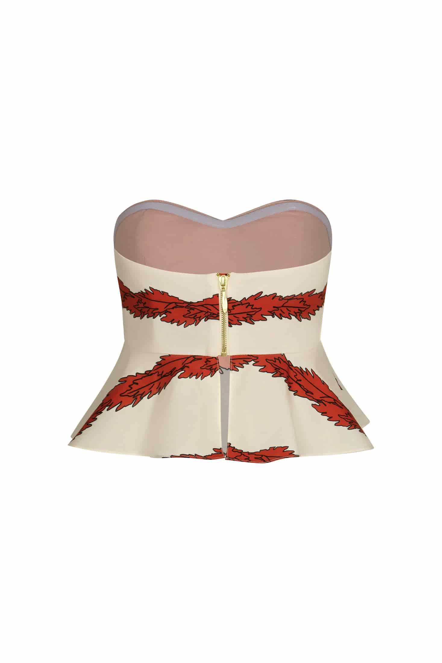 Peplum Cotton Top / Orange Stripes - miniatura 2