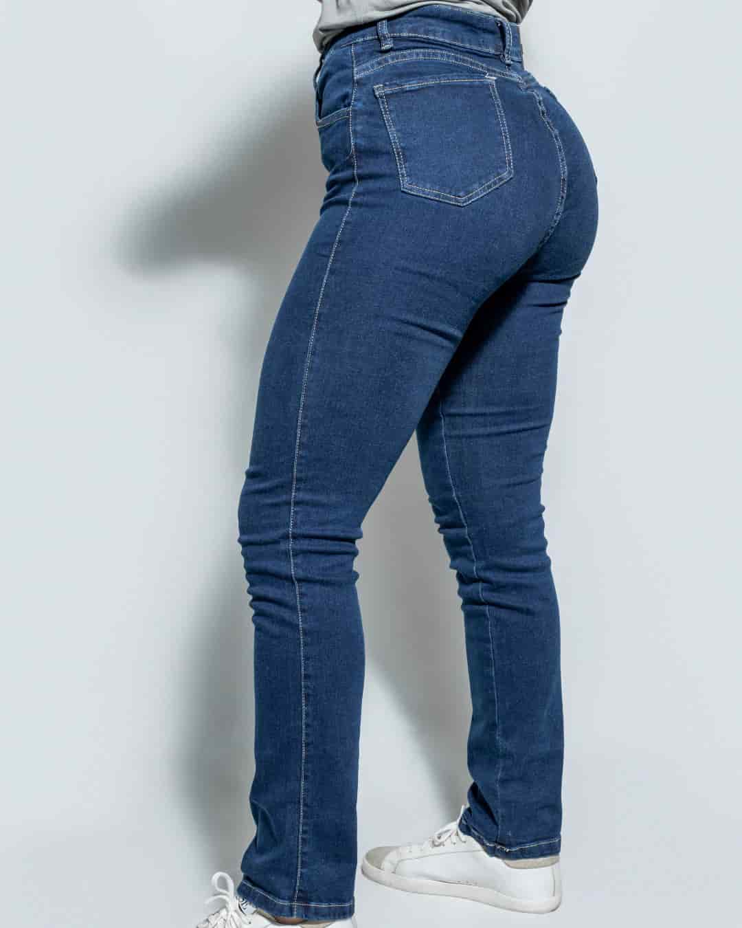 Jean Elastico Bota Recta Azul Navy - miniatura 3