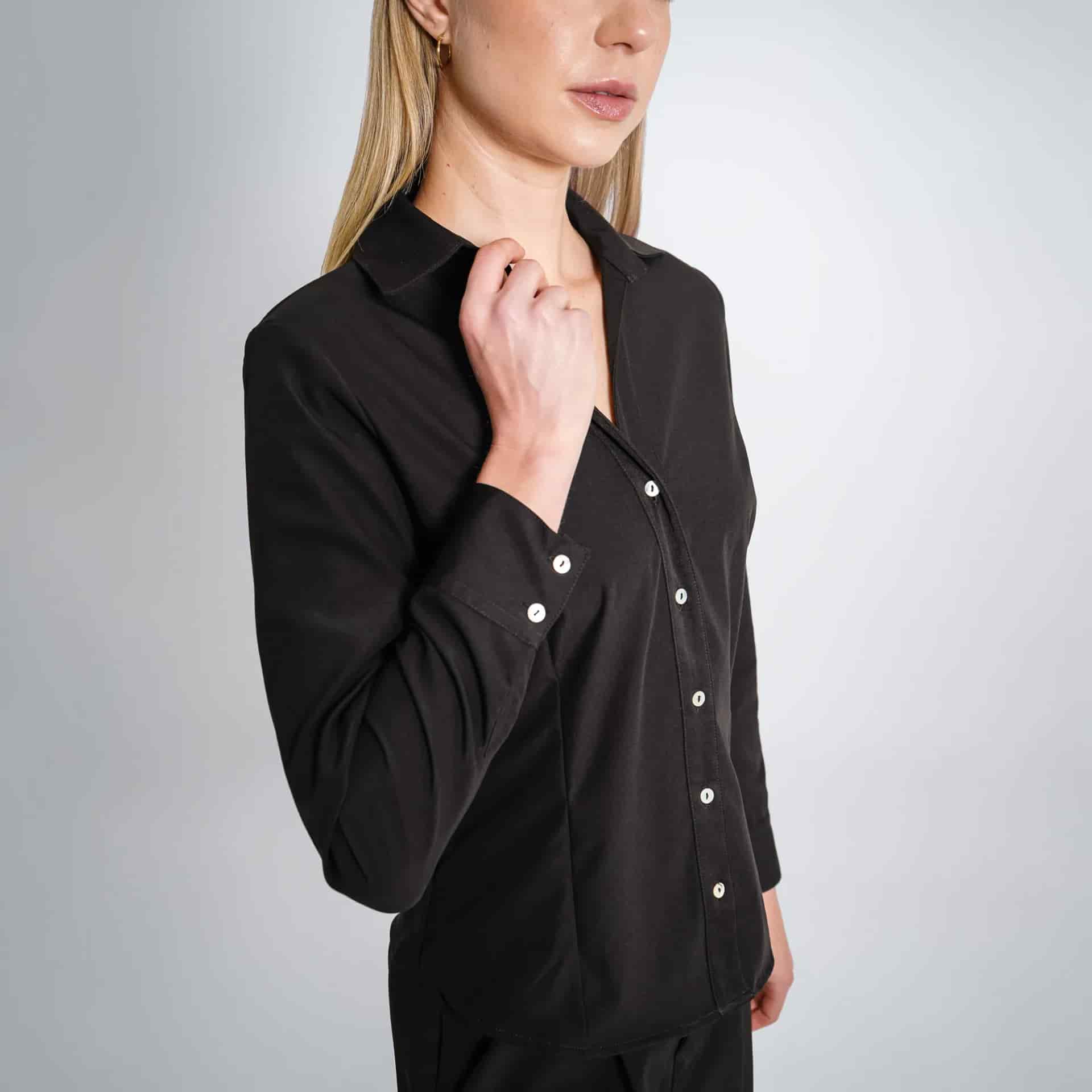 Blusa Cuello Camisero Manga Larga - miniatura 2