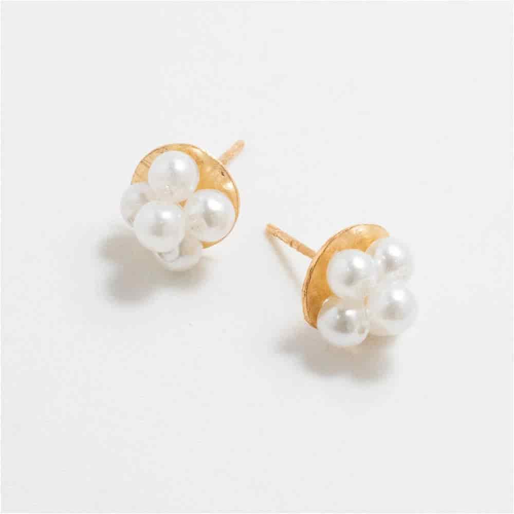 Aretes Topo Dupla Dorado - miniatura 2
