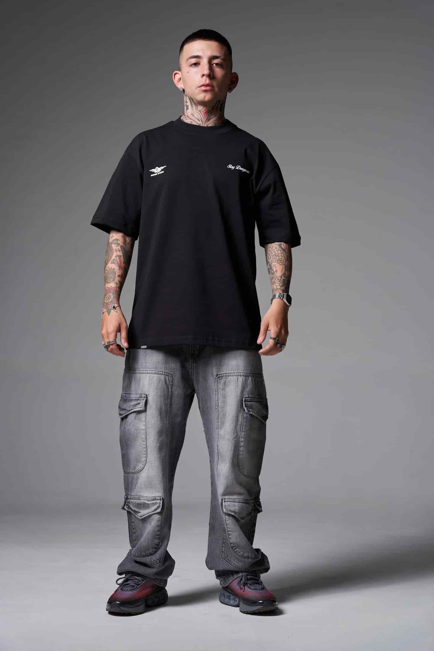 JEANS BAGGY 8 BOLSILLOS PARCHE GRIS CLARO - miniatura 4