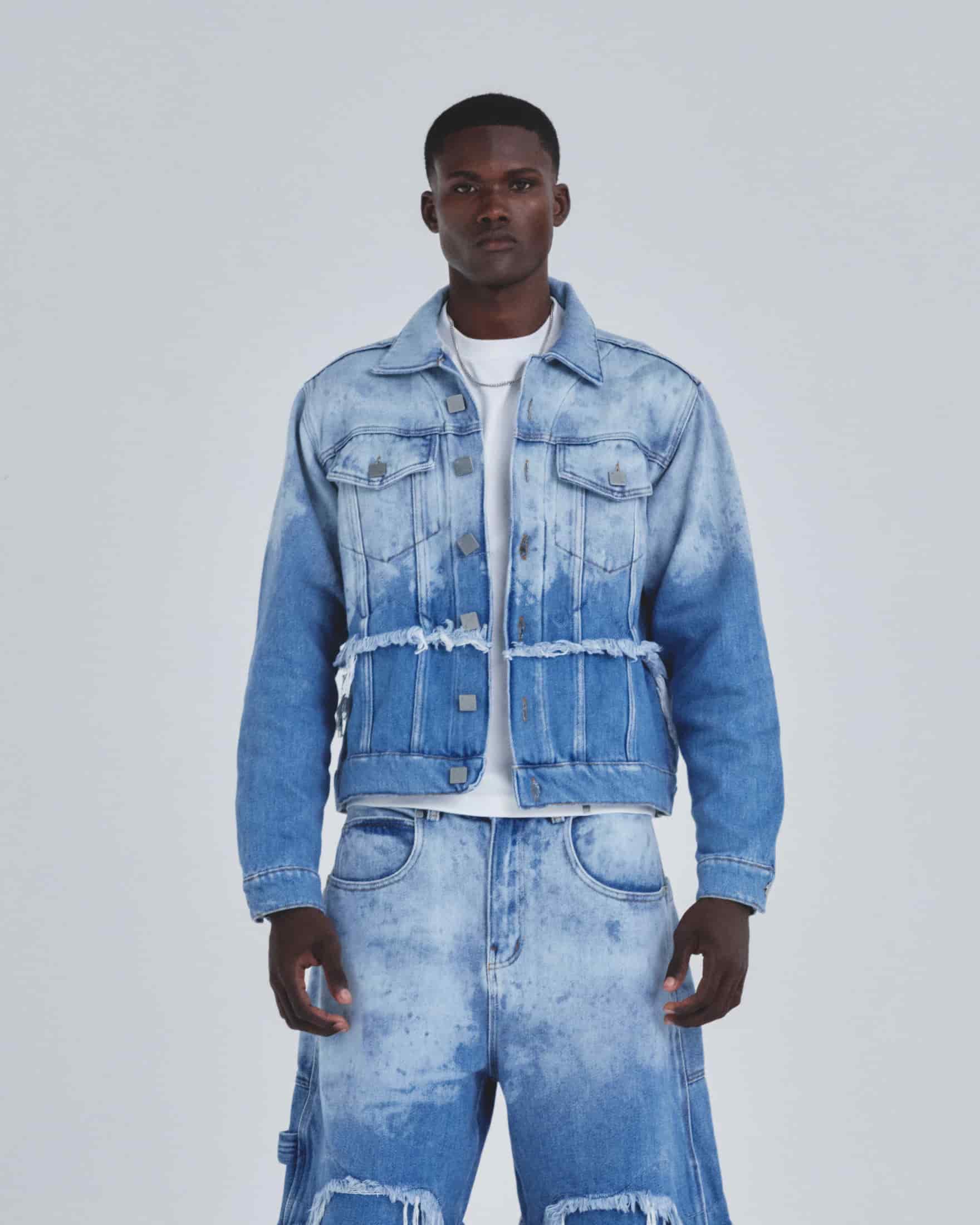 Holy State UNDRGLD Double Destroyed Jacket Blue - miniatura 2