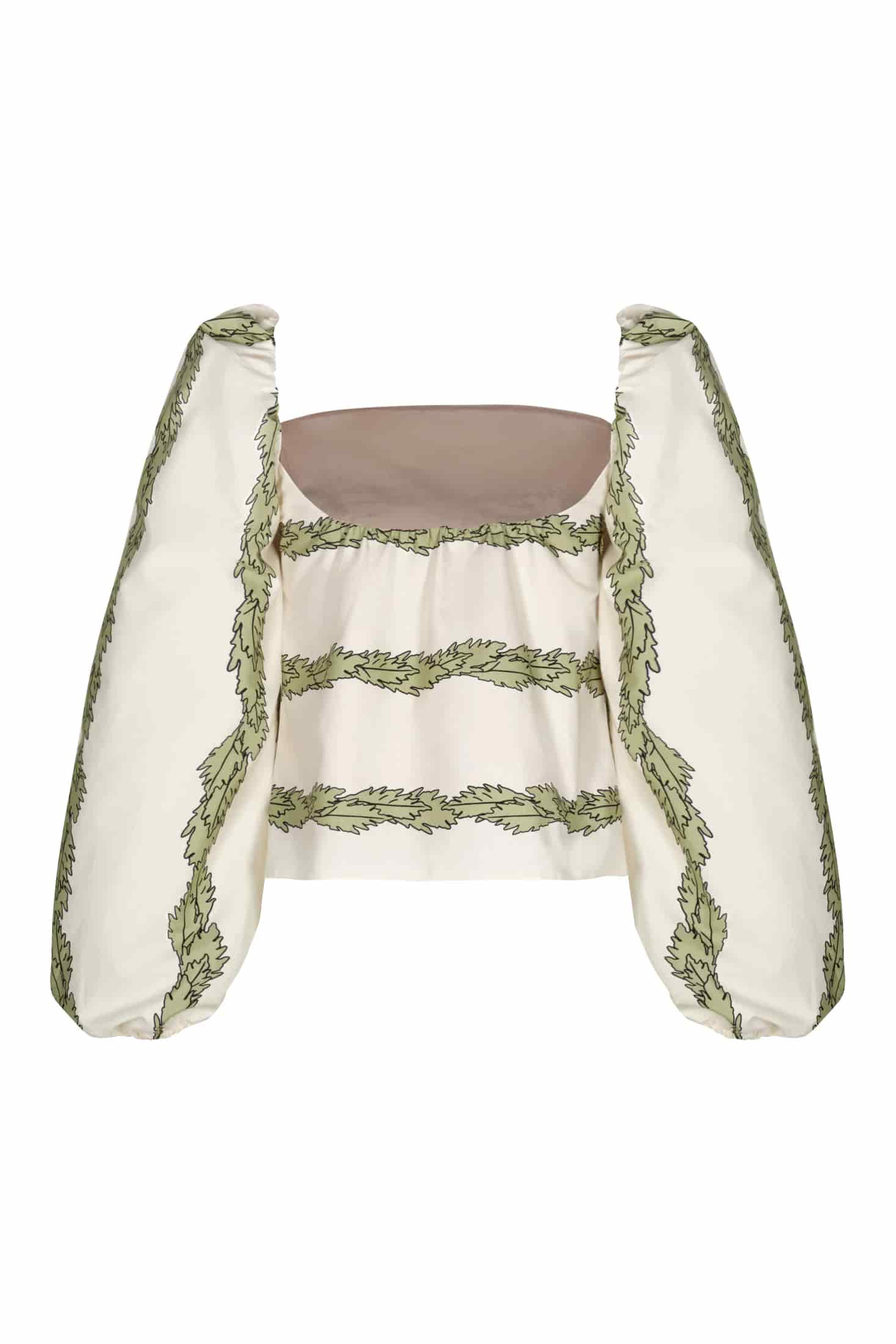 Celia Cotton Blouse / Ivory Striped Helechos - miniatura 4