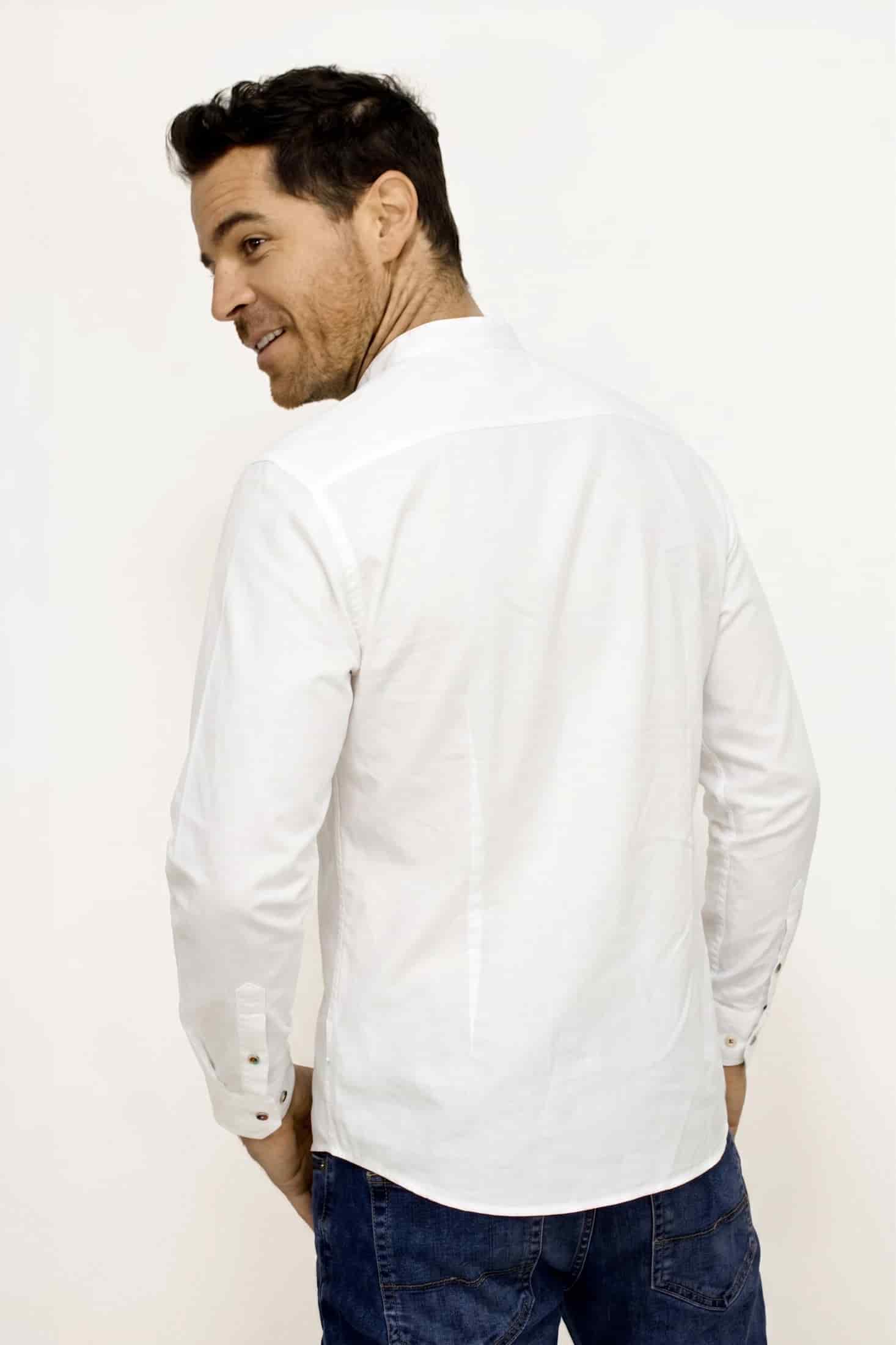 CAMISA CUELLO MAO MARFIL PARA HOMBRE - miniatura 3
