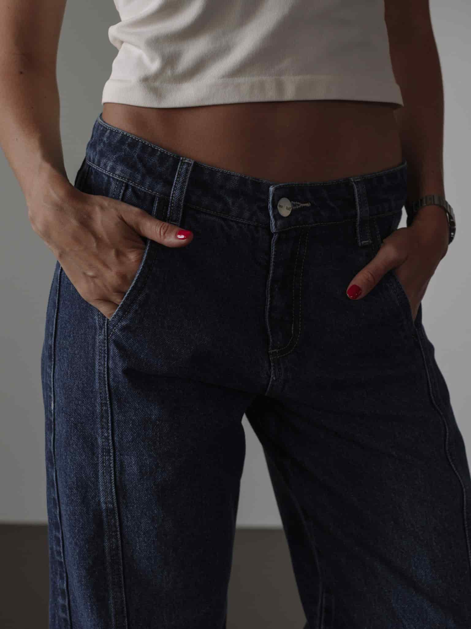 SQUARED CUFF JEAN - MEDIUM DARK BLUE - miniatura 10