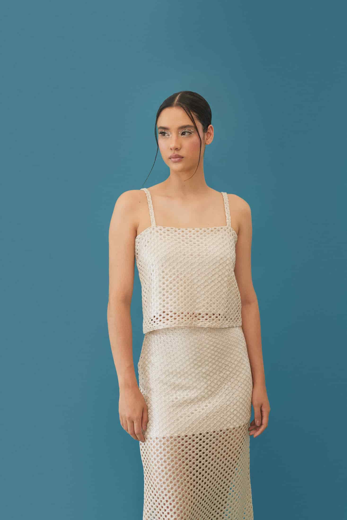 Top Mesh Marfil - miniatura 1