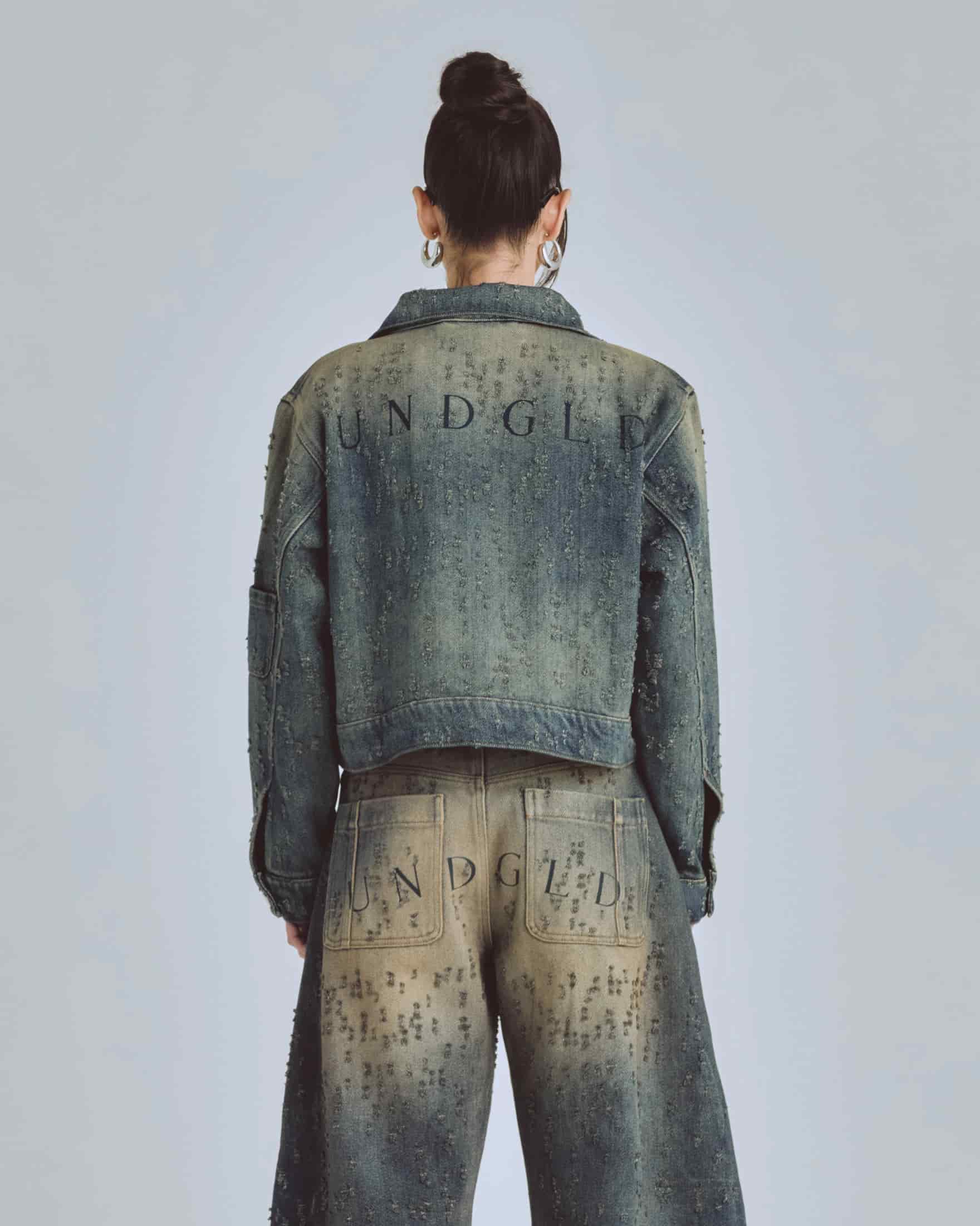 W Agnus Dei Undrgld Ripped Jacket Dirty Blue - miniatura 7