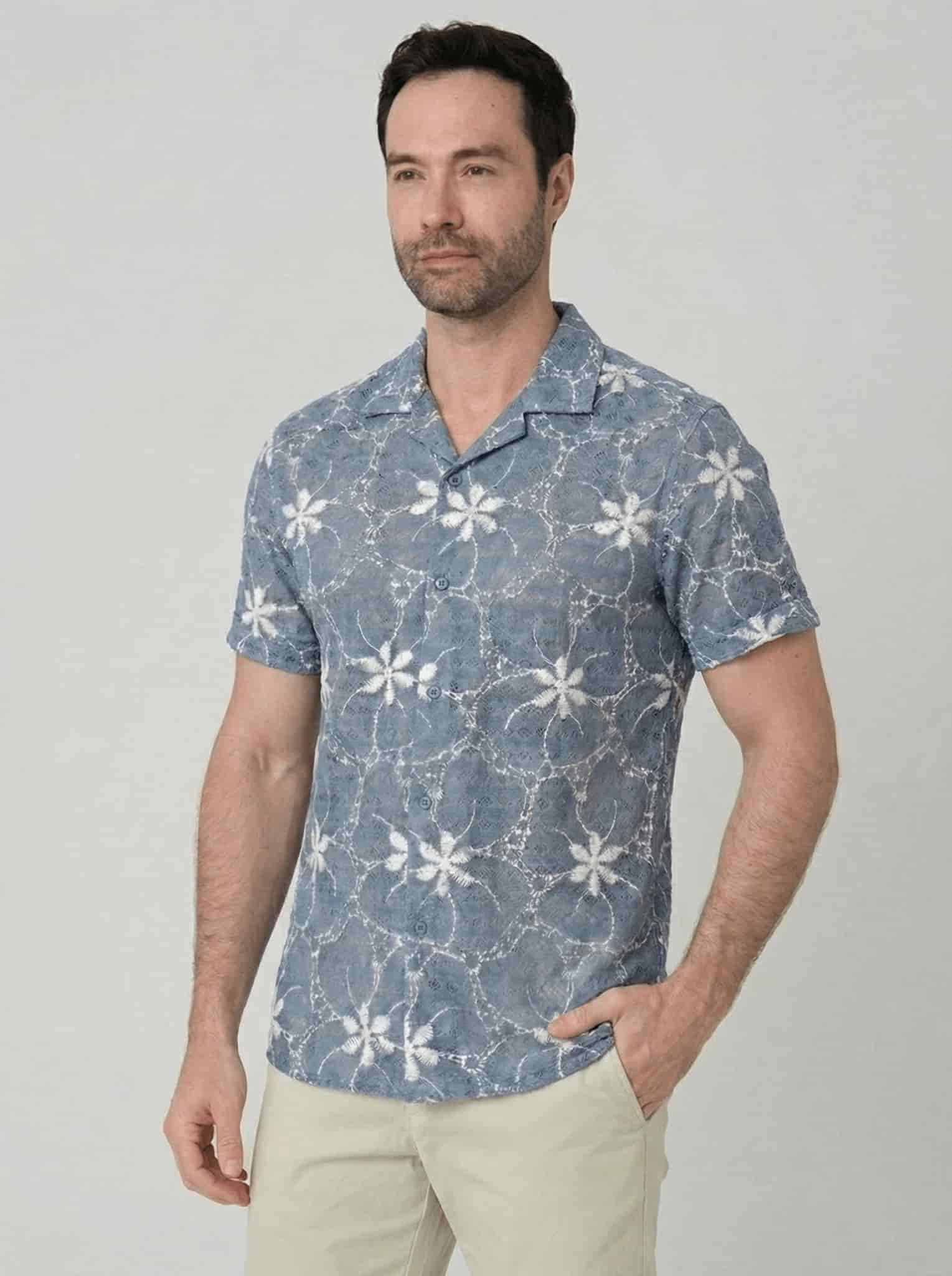 Camisa manga corta en Ojalillo para hombre Jon Sonen 027225018 - miniatura 2