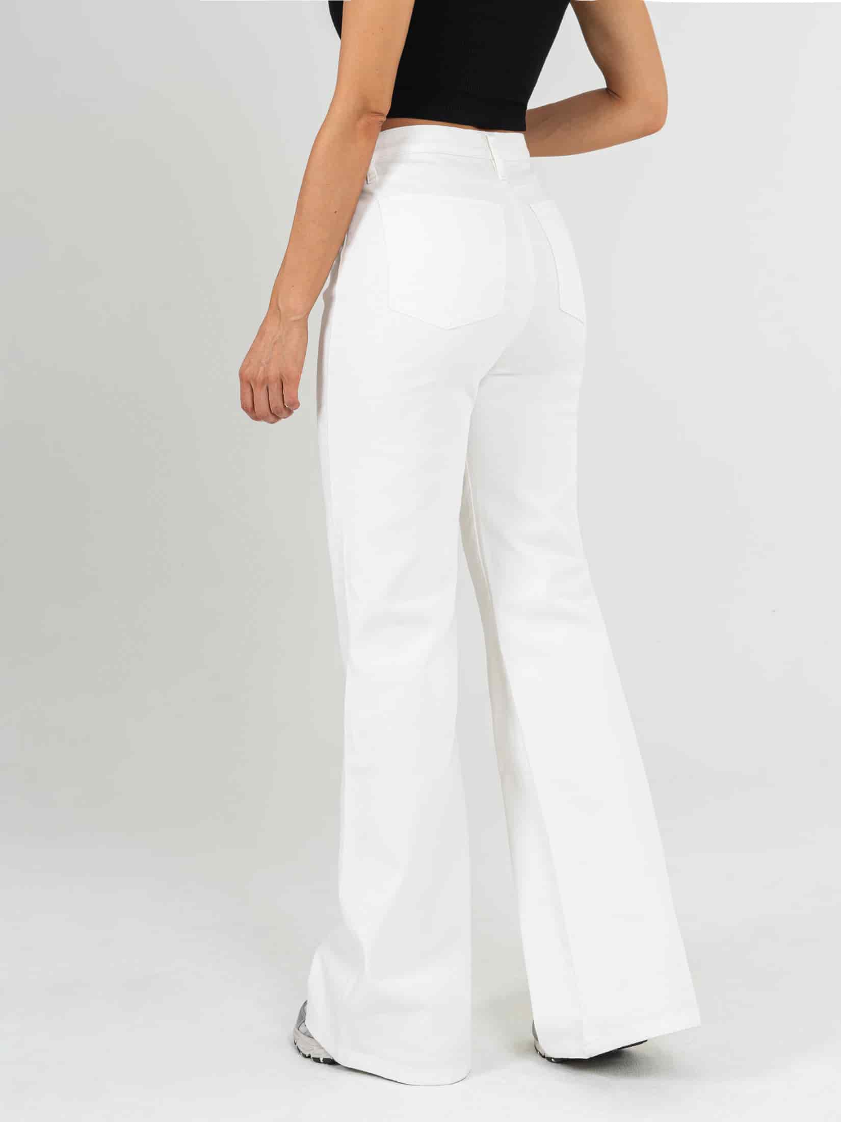 Ref: 0620612 Pantalón palazzo stretch, tiro alto, tono ivory, diseño cinco bolsillos - miniatura 2