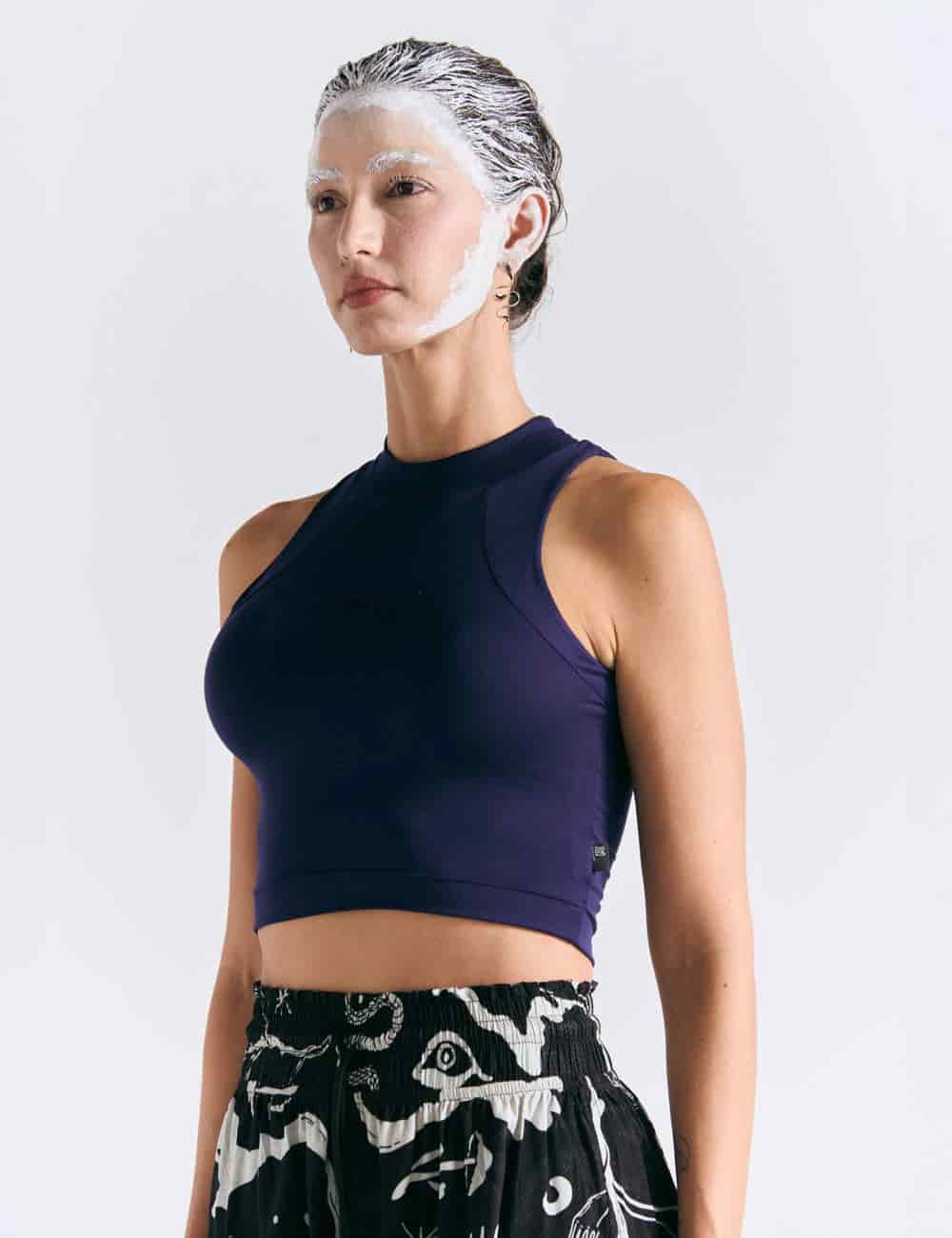 Crop Top Raglan  azul rey Mujer - miniatura 3