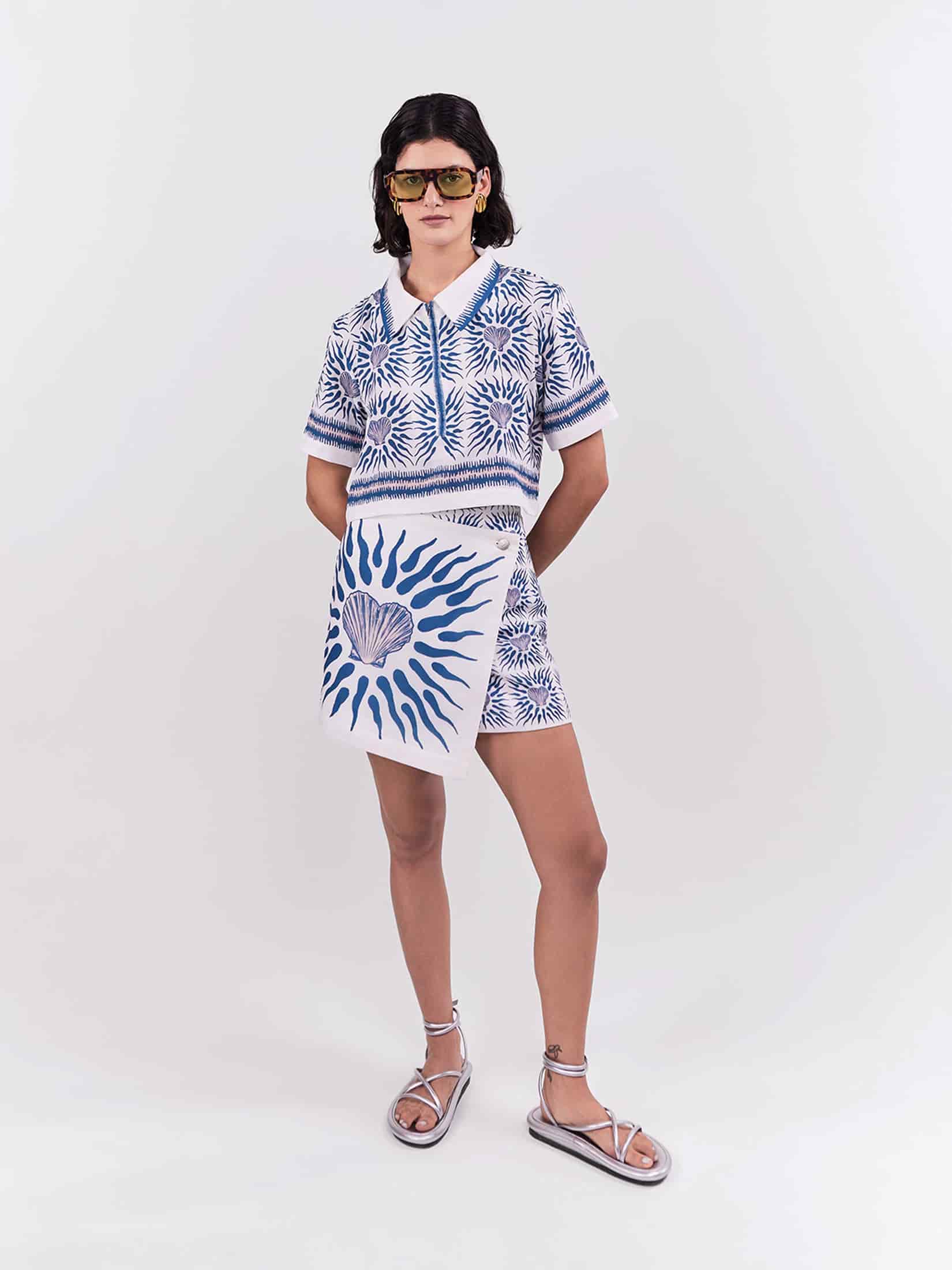 Cropped Polo Oasis - Azul - miniatura 3