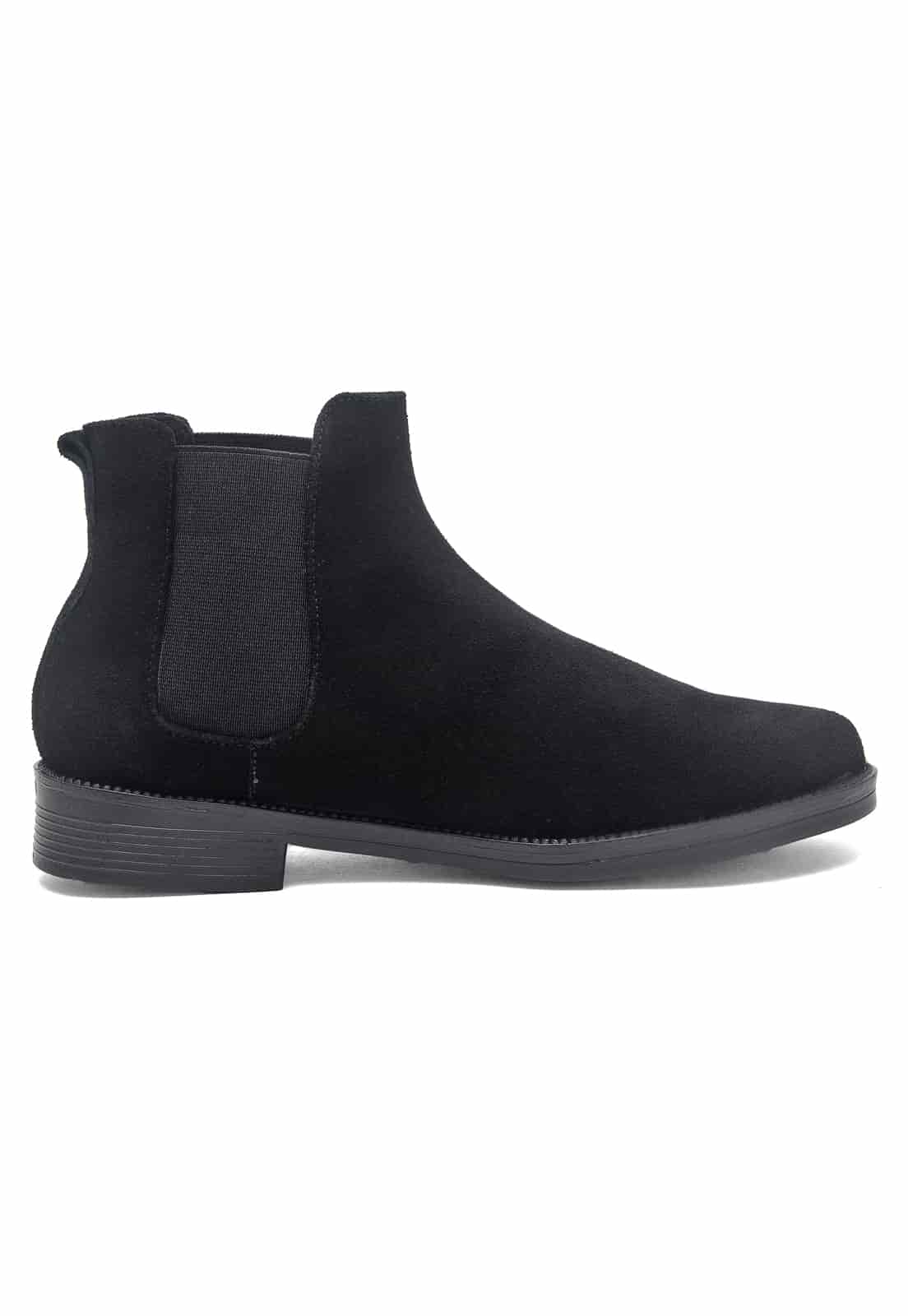 Botines chelsea negros en gamuza. - miniatura 9