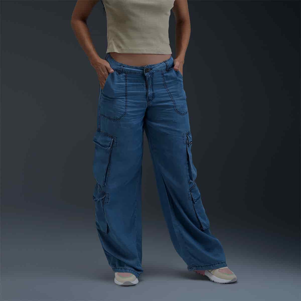 Jeans Cargo Azul Mujer - miniatura 1
