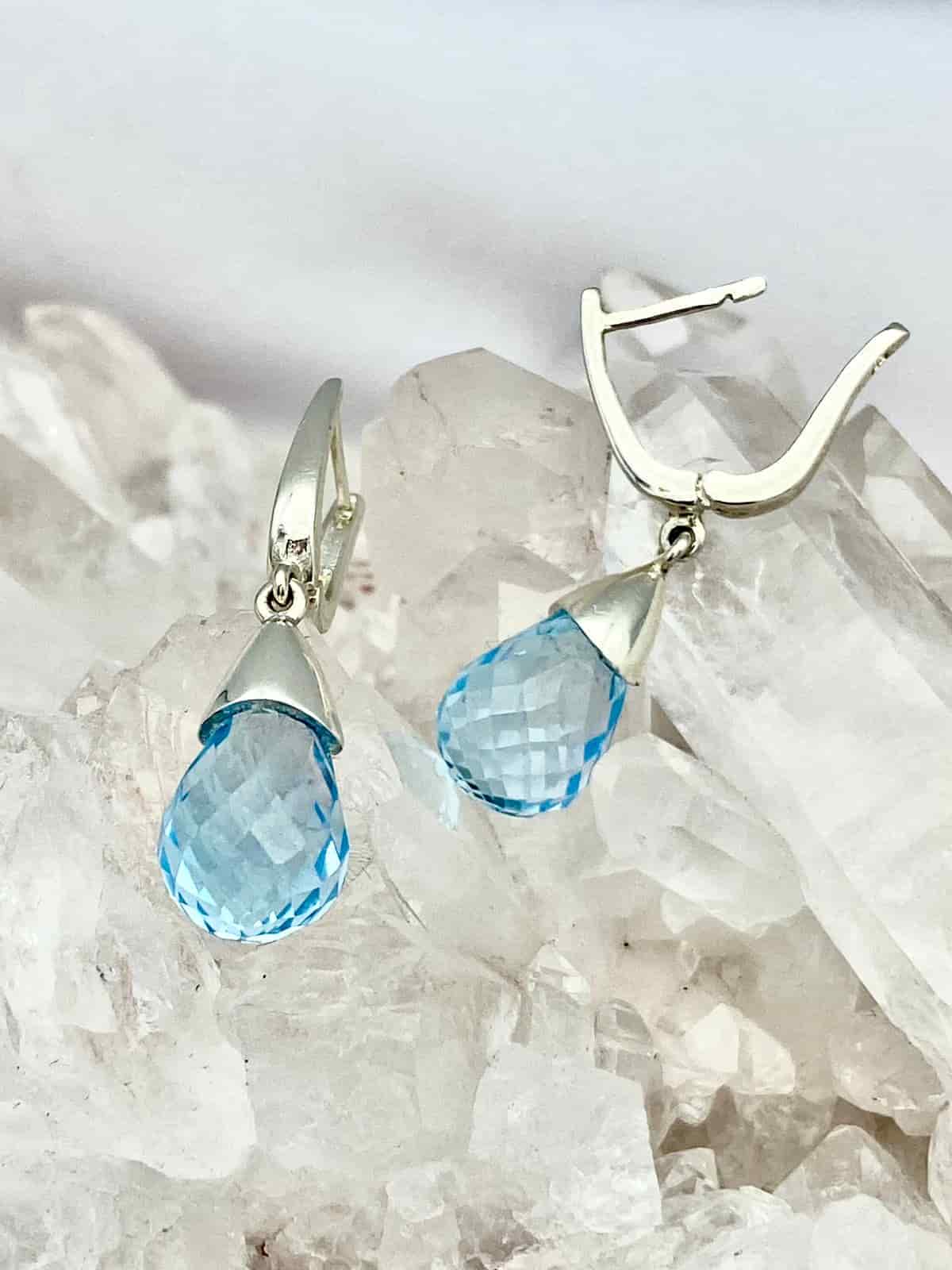 Dije Topacio Azul Gota Grande - miniatura 3