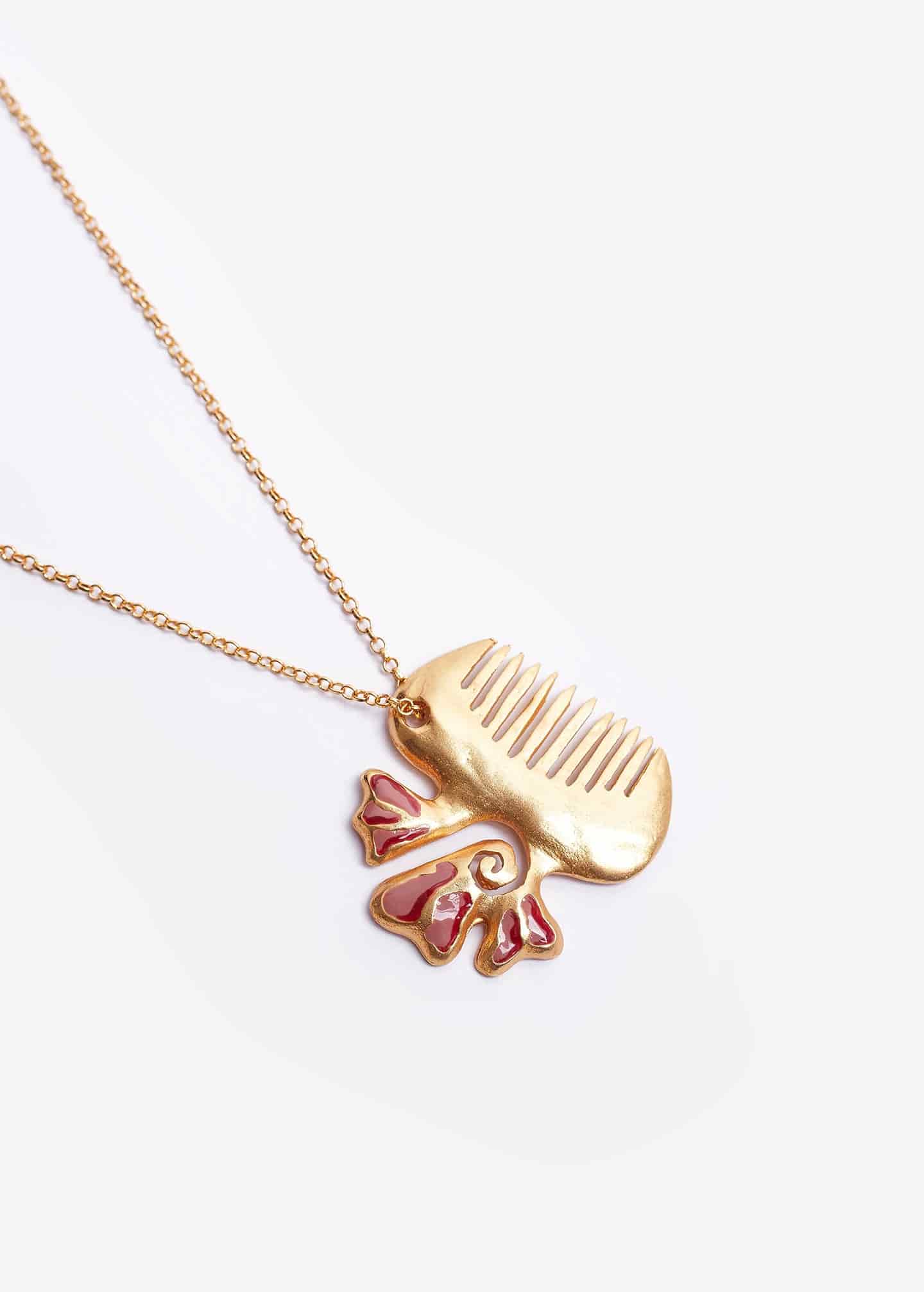 TERRACOTTA HAIR COMB CHAIN - miniatura 3