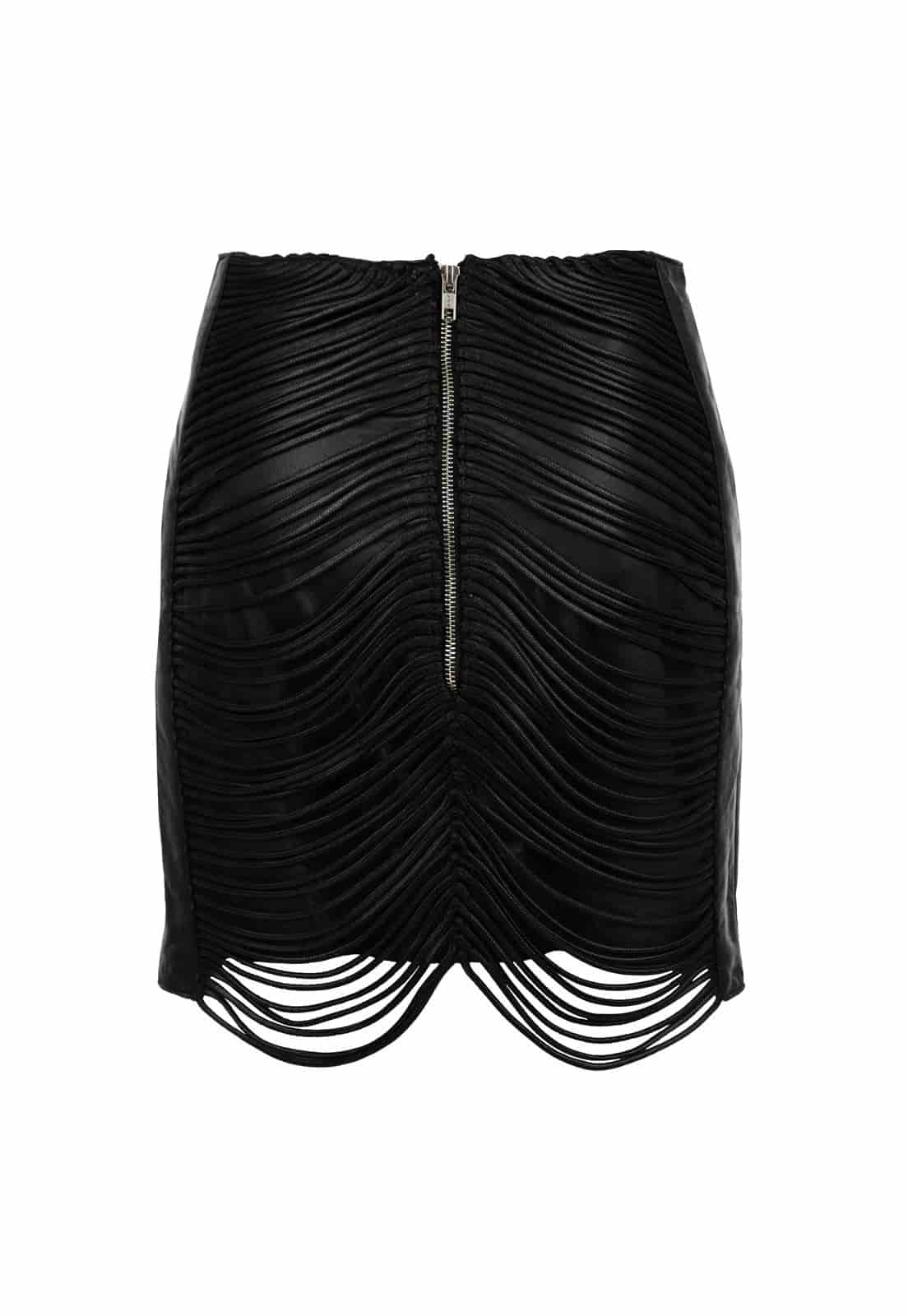LEATHER SNAKE-LIKE CORD MINISKIRT - miniatura 2