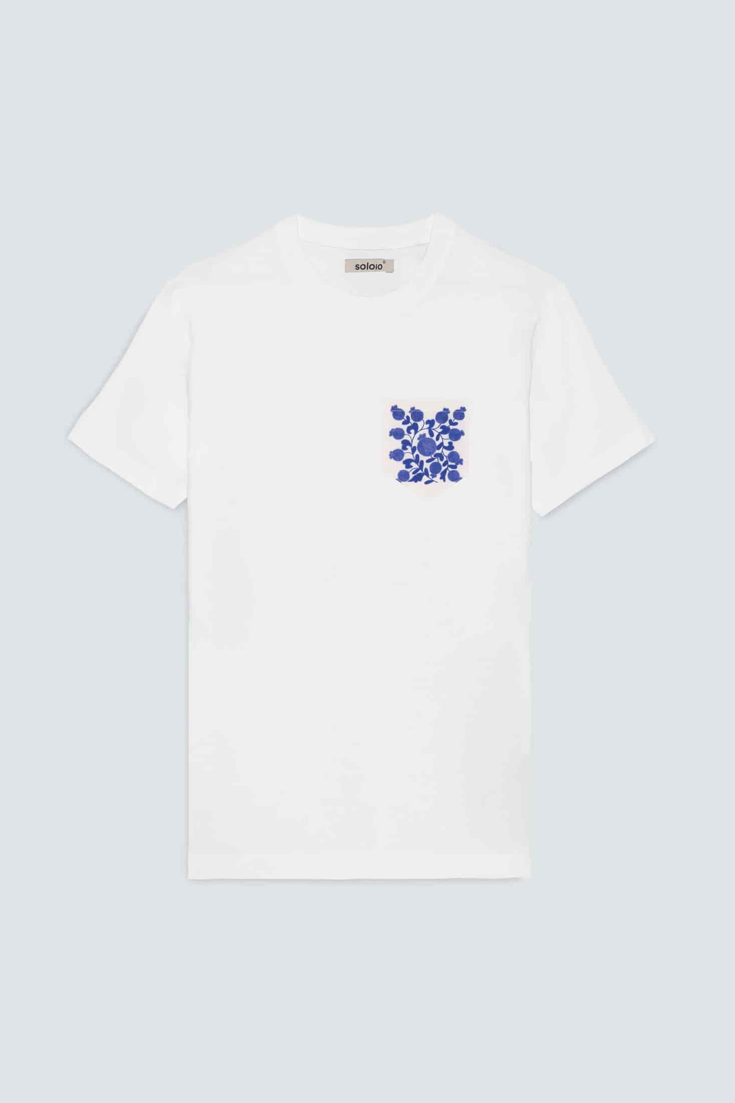 Men's cotton t-shirt white suzani - miniatura 1