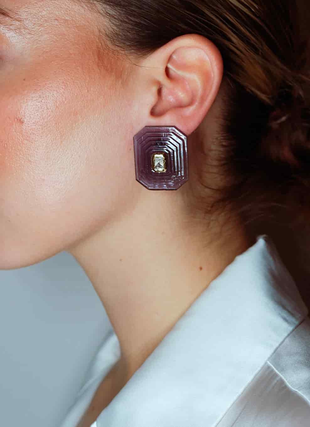 OTTAGONO M - SMOKY EARRINGS - miniatura 3