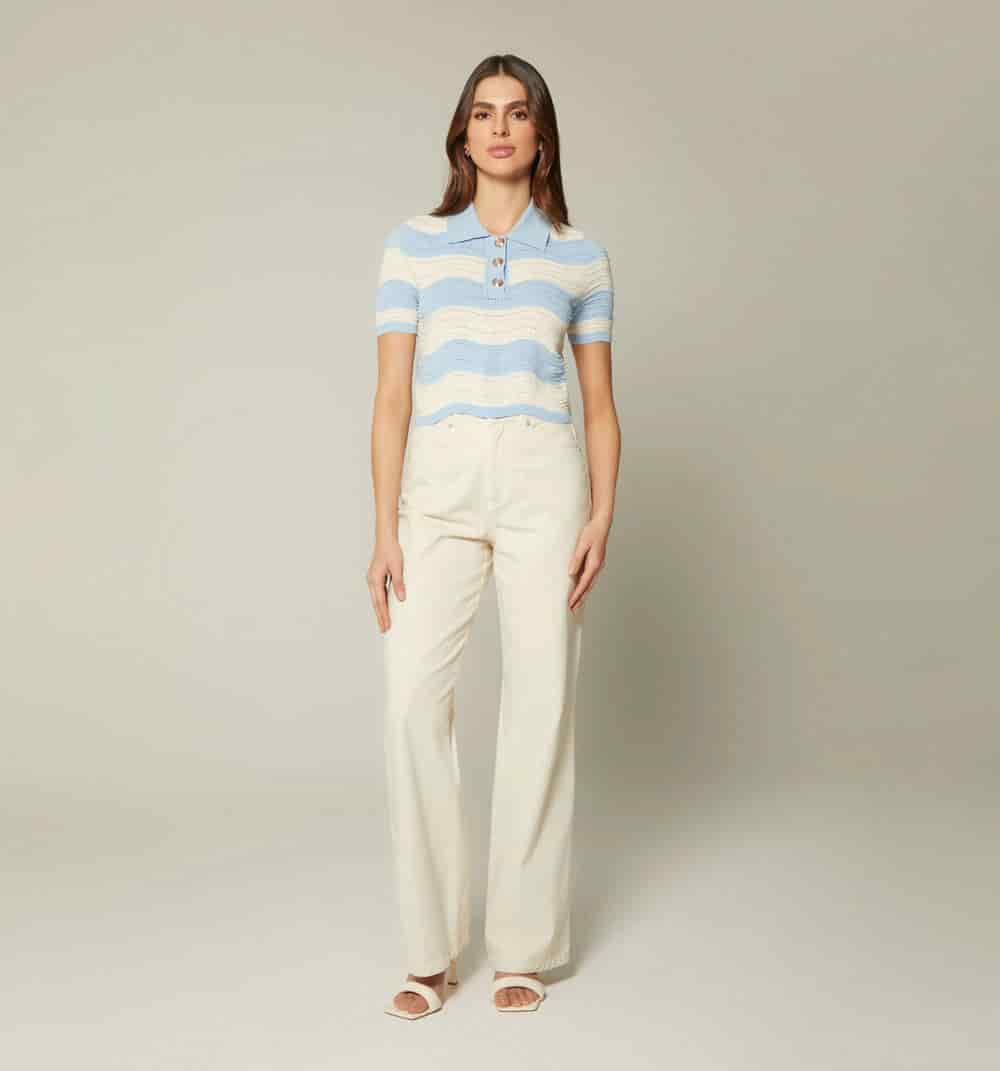 Blusa boxi tipo polo - miniatura 1