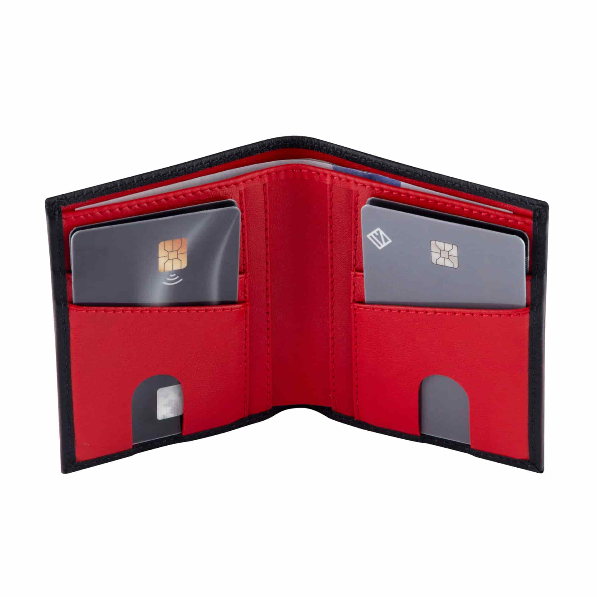 Billetera Compact Cuero (Negra-Roja) — Con Grabado de Iniciales - miniatura 4