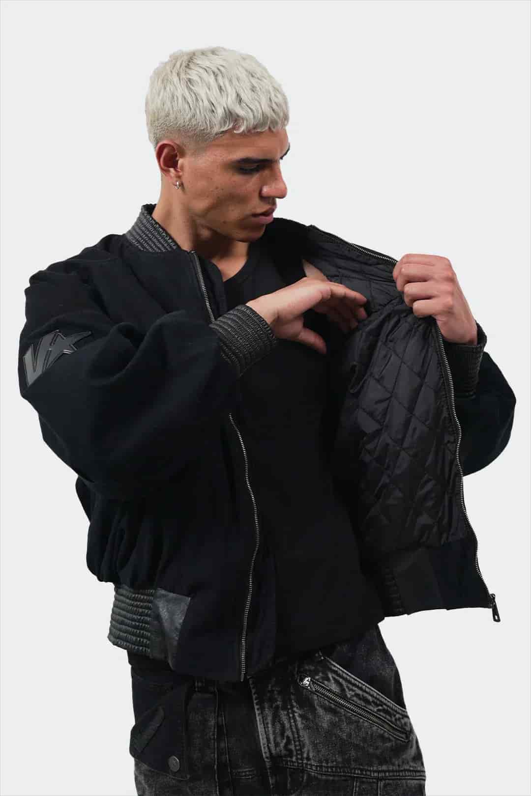 VENENO CHAQUETA DENIM CUERO BOMBER - miniatura 12
