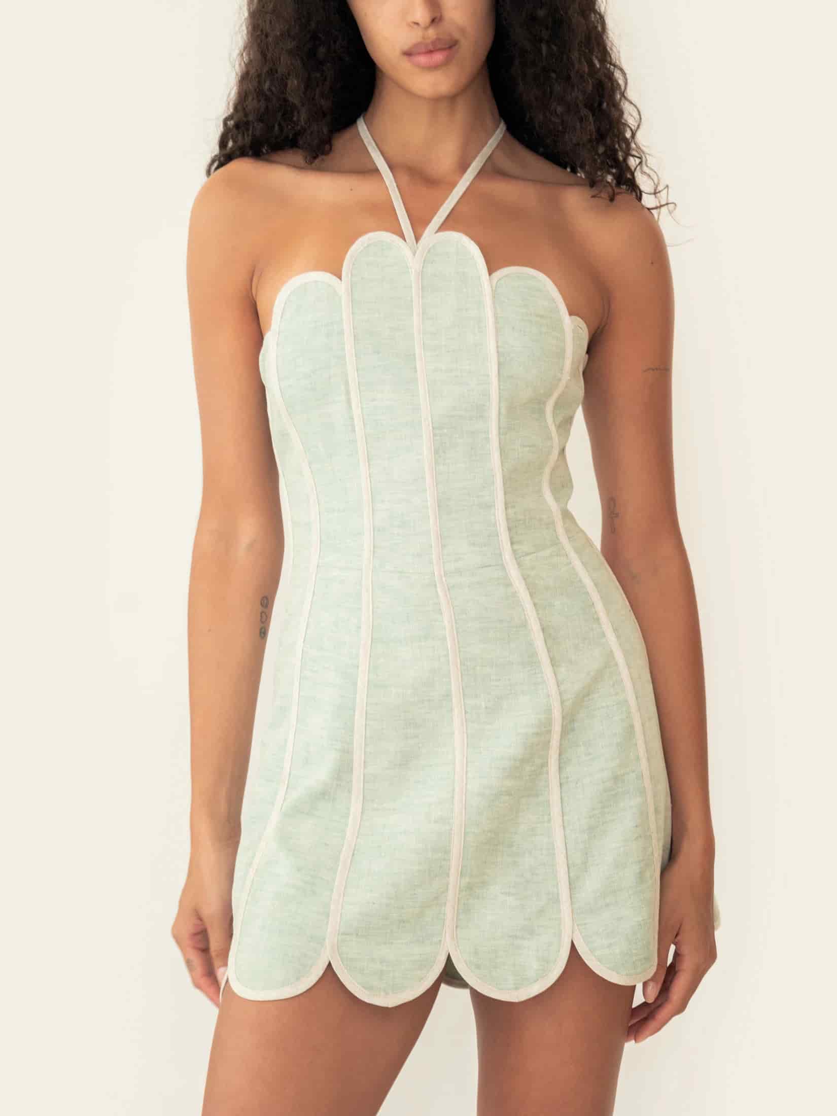 LENNY DRESS SEAFOAM GREEN - miniatura 2