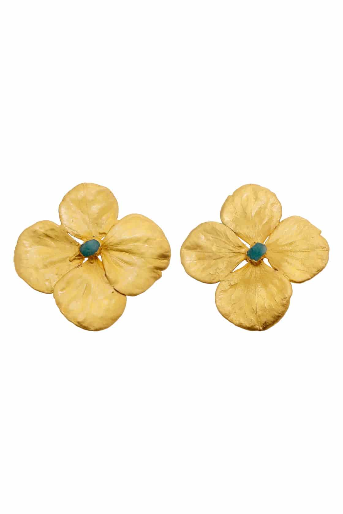 HYDRANGEA STUDS AND ROUGH EMERALD - miniatura 1