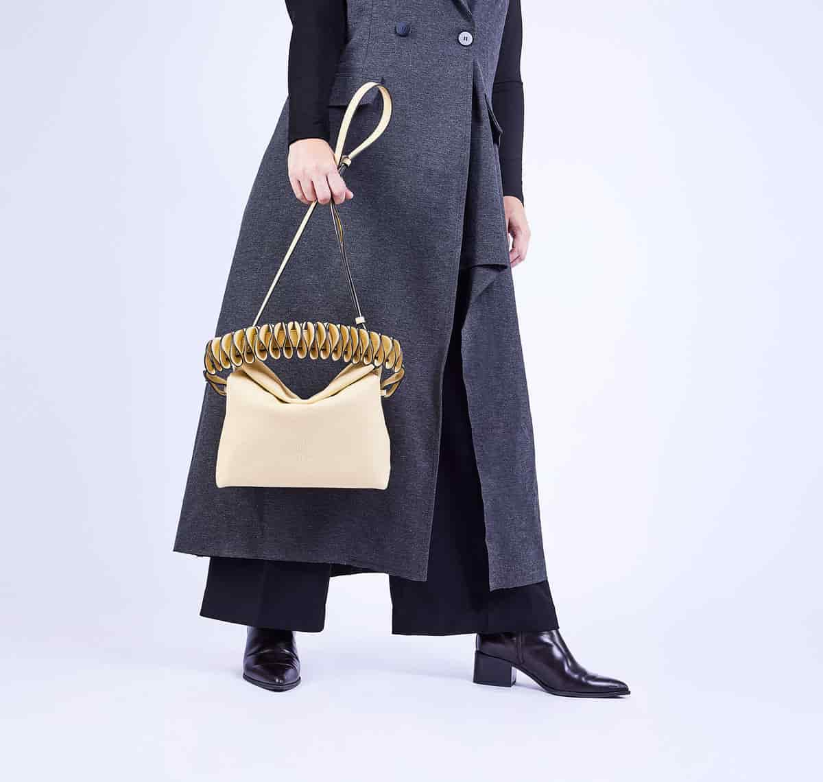 Ana hobo bag - Nueva correa Ondas Amarillo mantequilla - miniatura 3