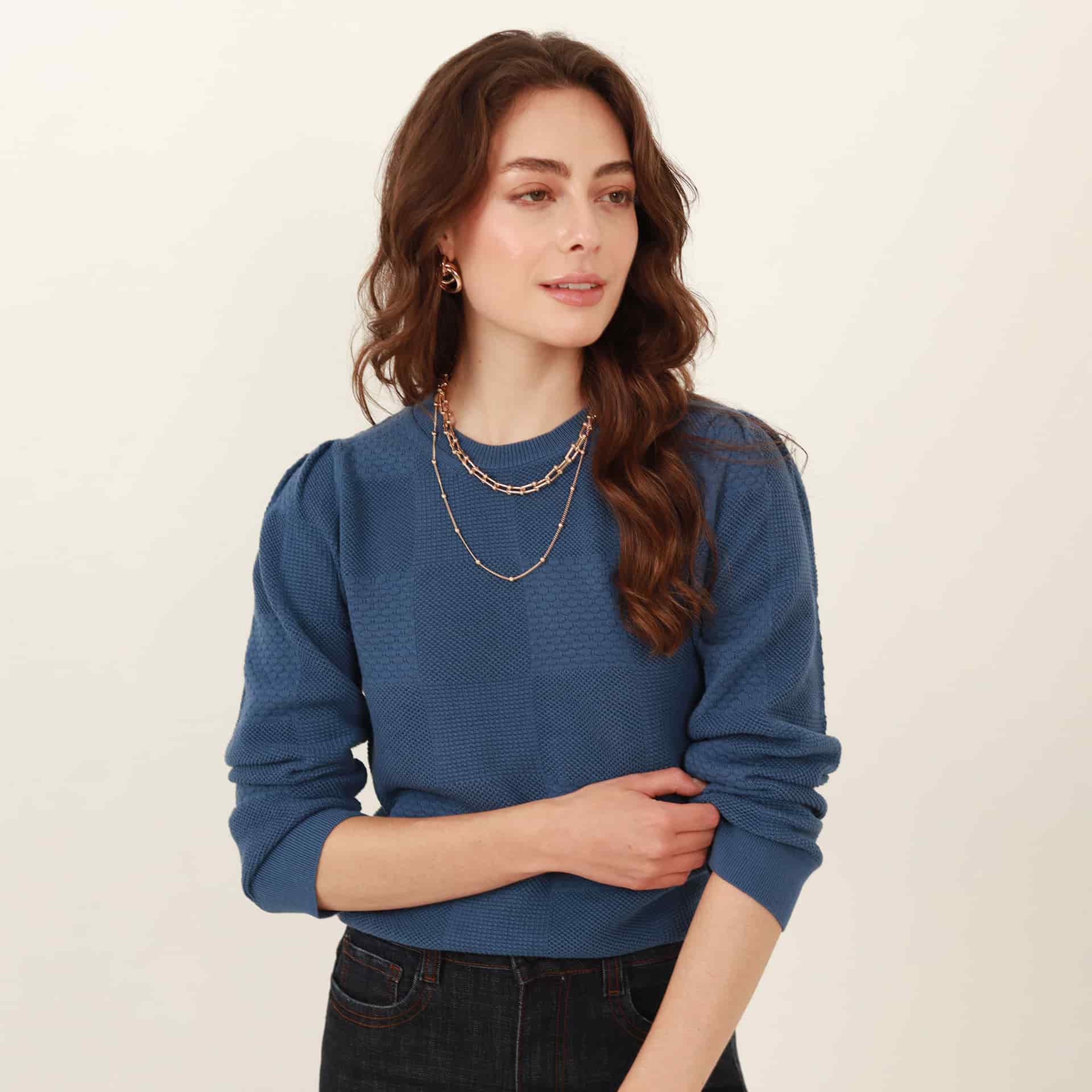 Sweater cuello redondo manga larga en jacquard - miniatura 8