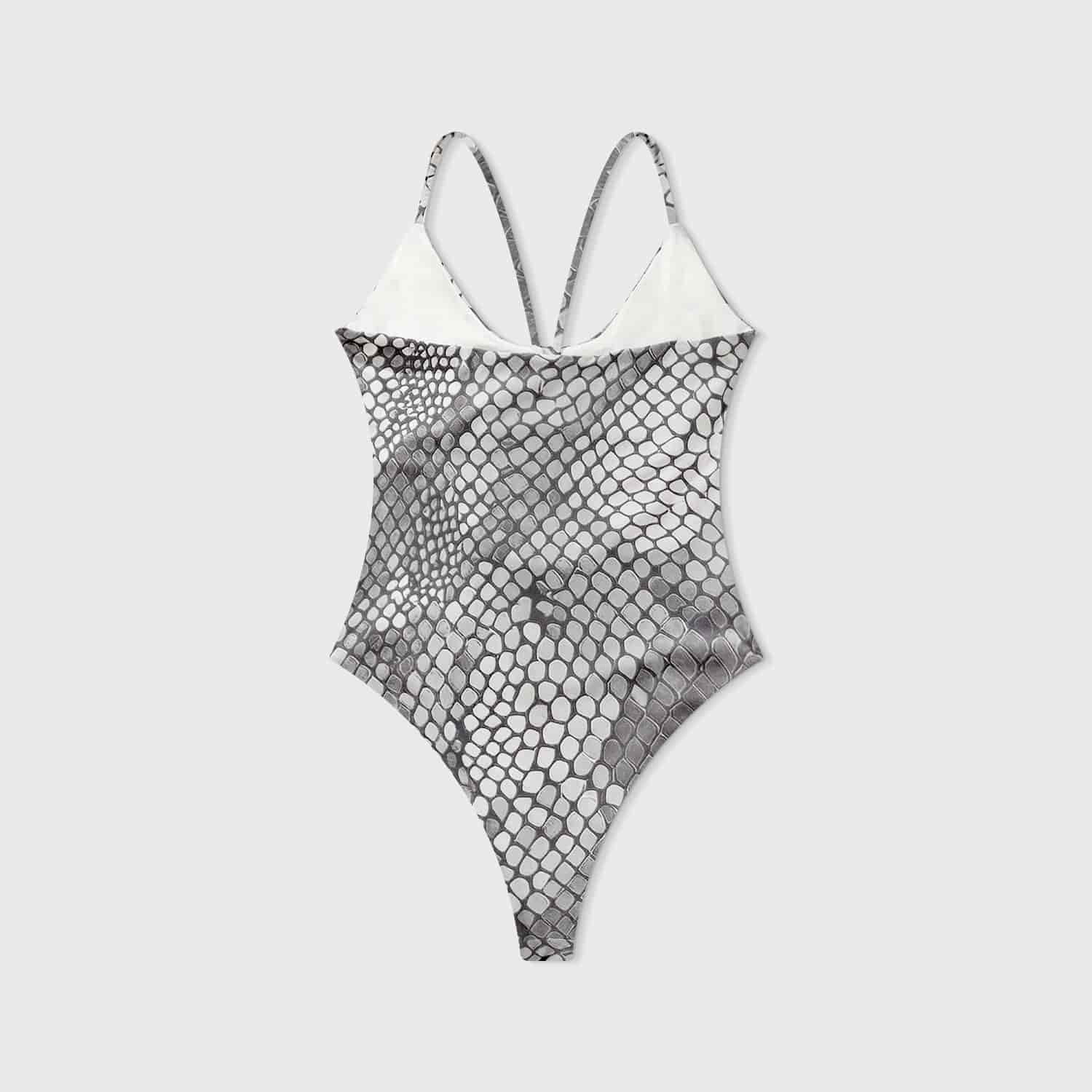 Python Cut-Out Bodysuit - Gray - miniatura 4