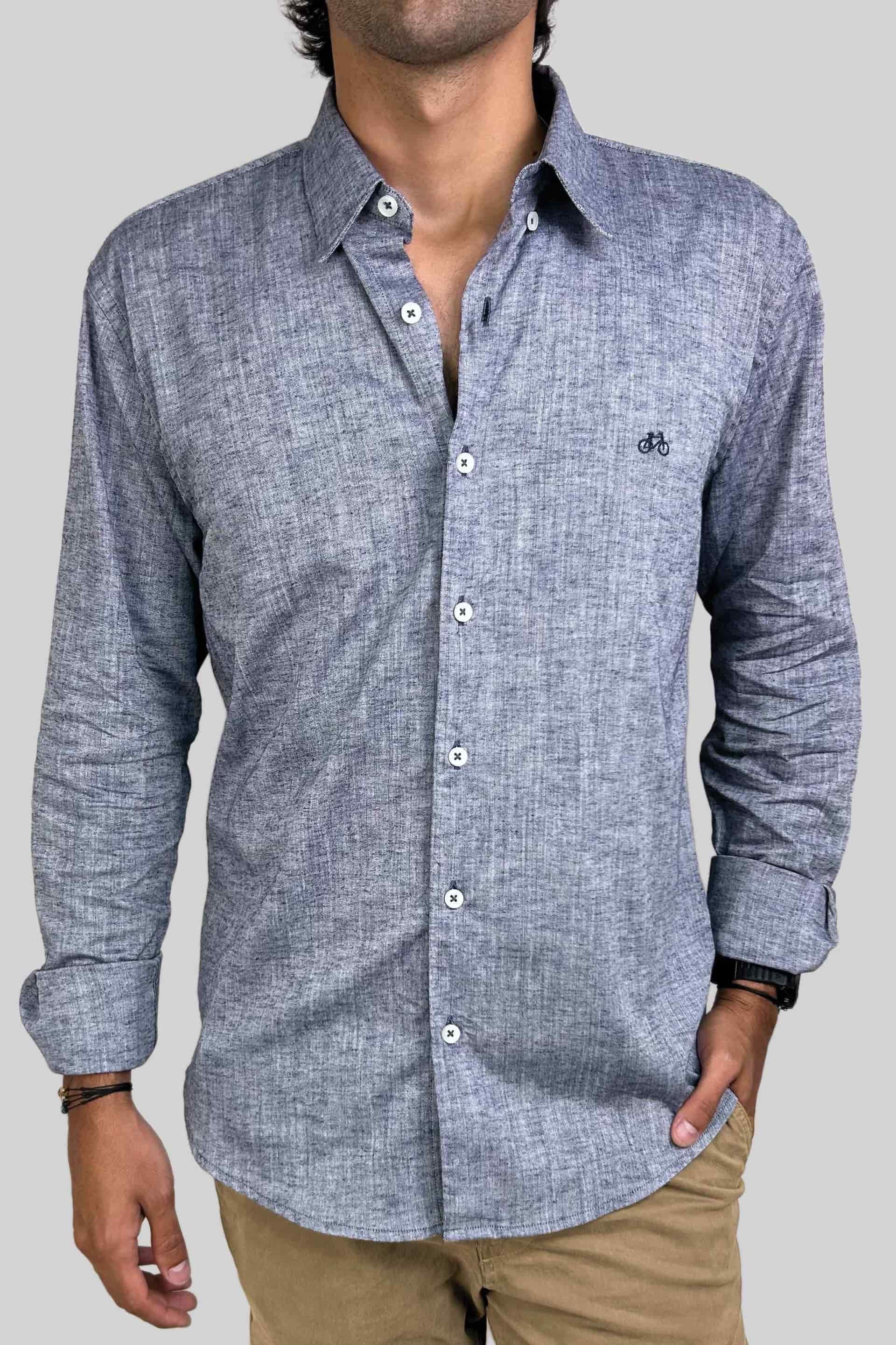 CAMISA LINO INDIGO - miniatura 1