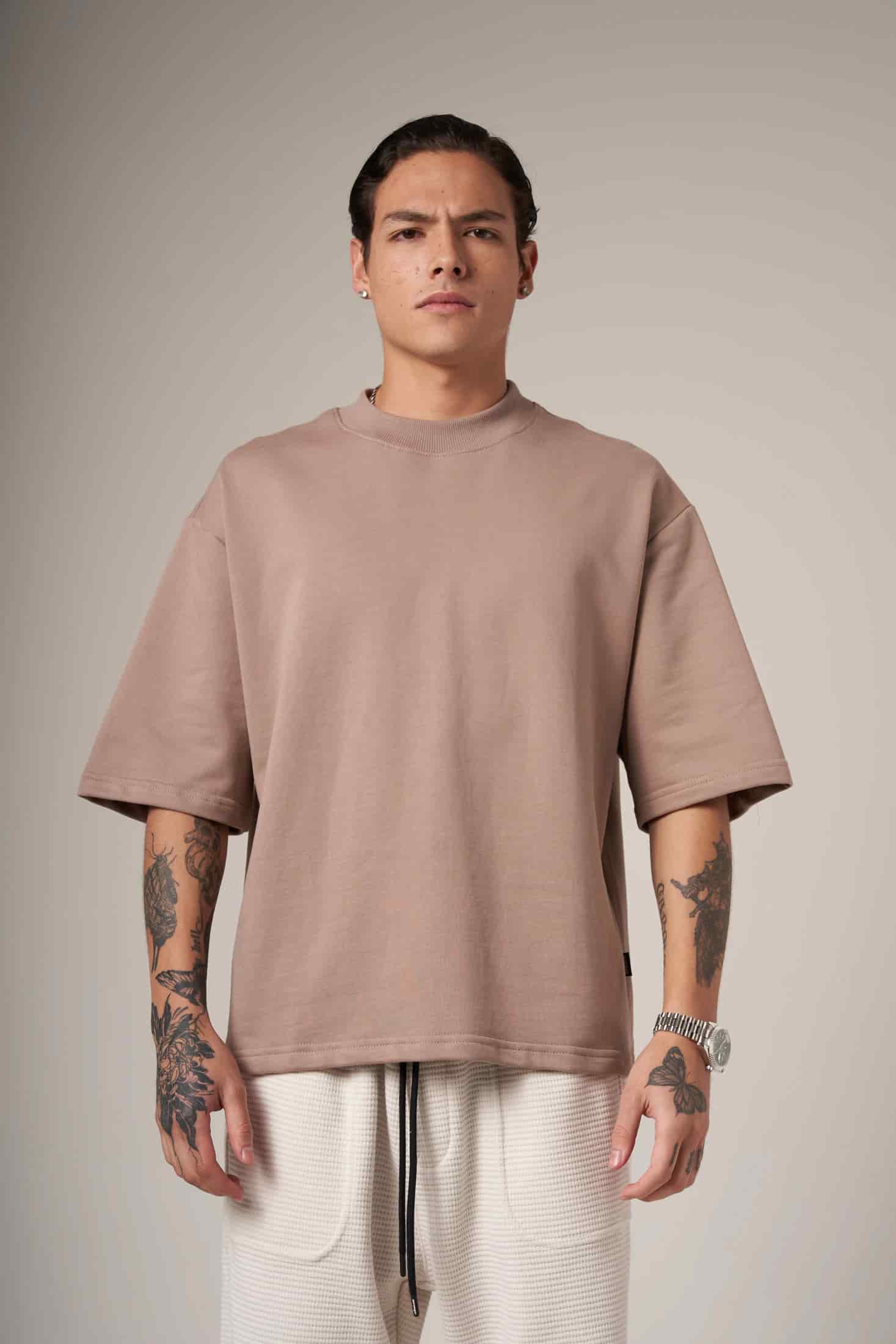 BOXY FIT 300 GRAMOS, 100% ALGODÓN CAQUI - miniatura 1