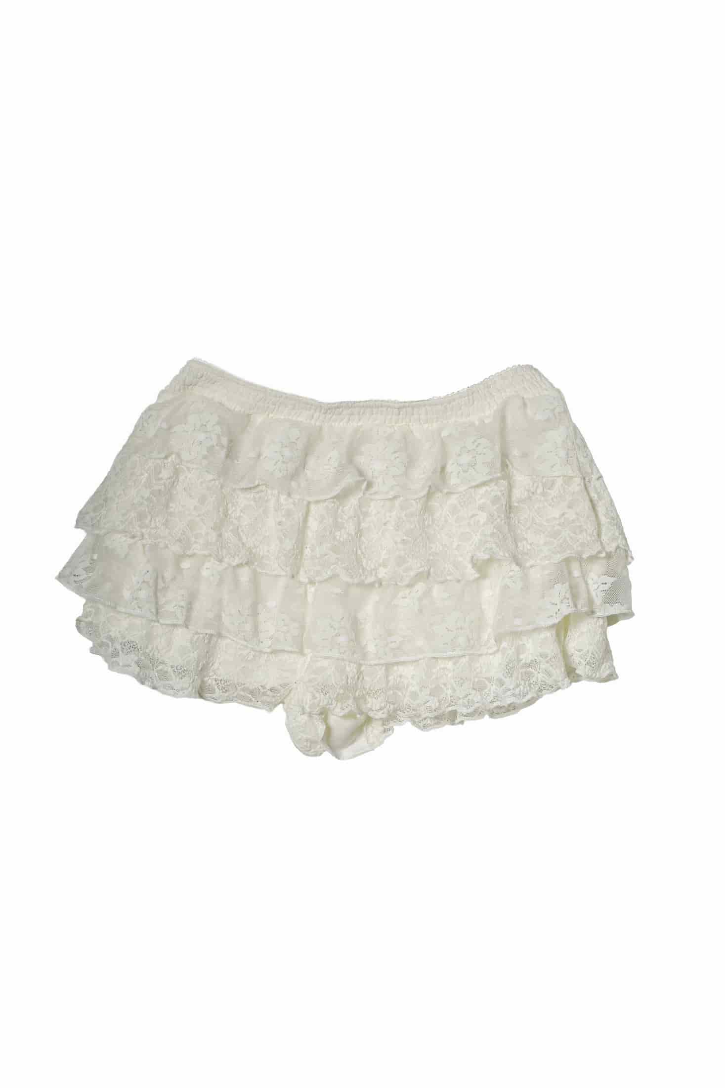 MINI LACE SKIRT, BEIGE - miniatura 1