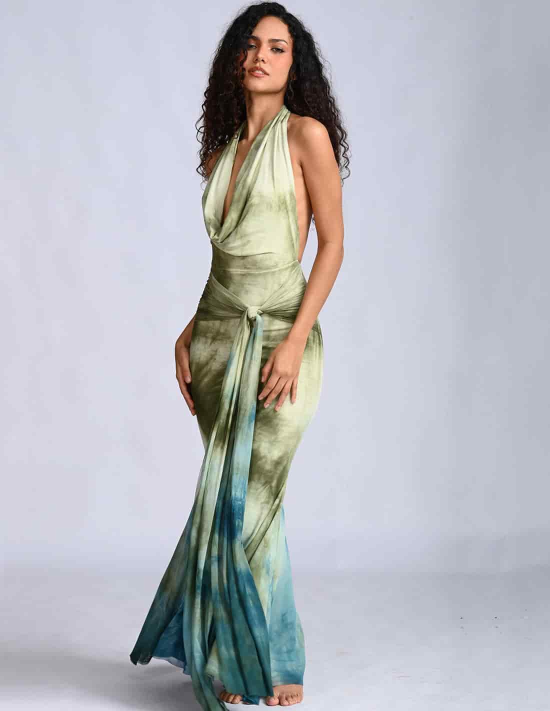 Vestido Elissa Spotted Turf Green + Oil - miniatura 1