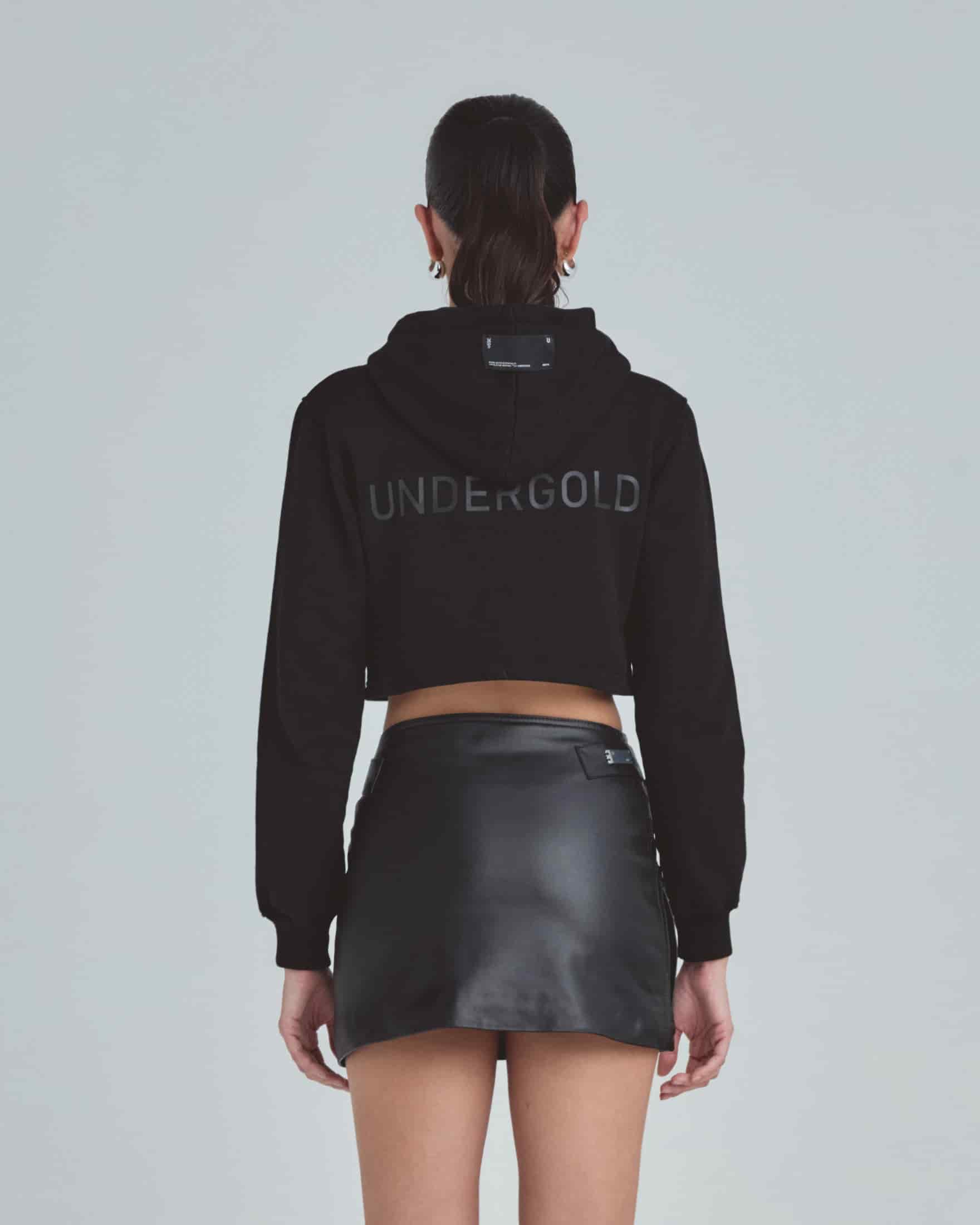 Line Basic Slim Fit Zip Up Cropped Hoodie Black - miniatura 7