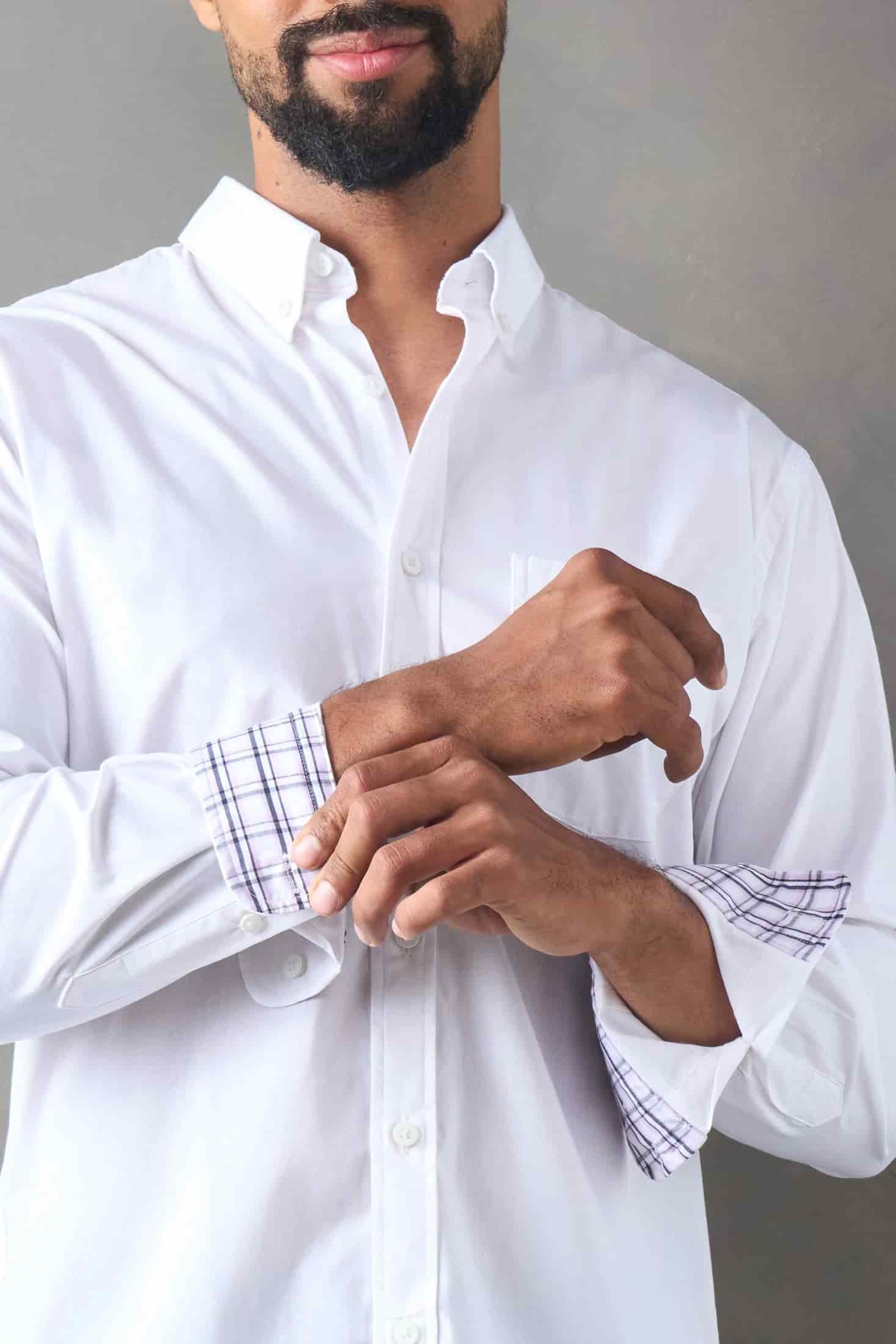 Camisa manga larga regular fit blanco - miniatura 3