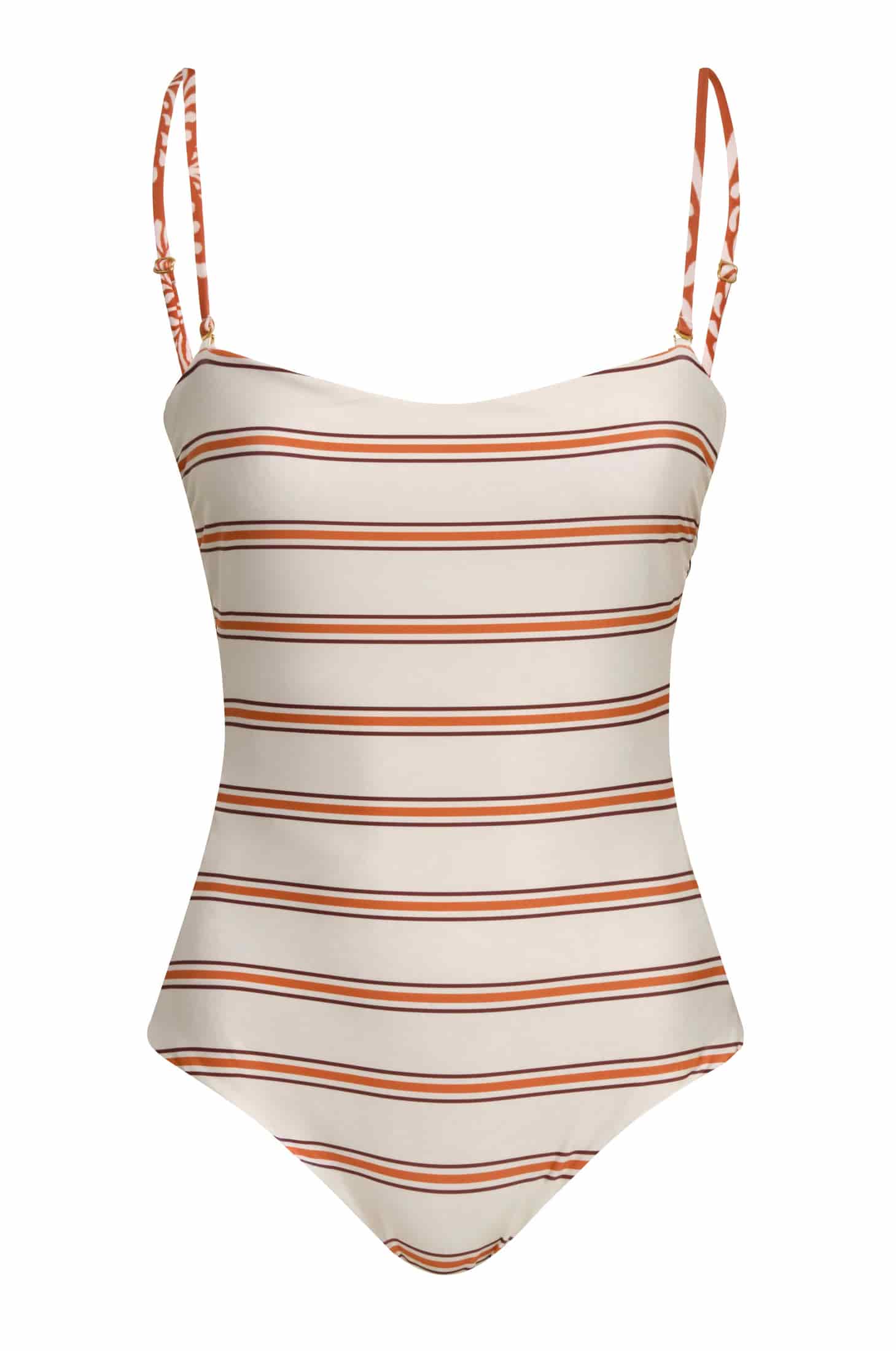 Las Balsas One Piece / Red Arabesque - Orange Stripes - miniatura 3