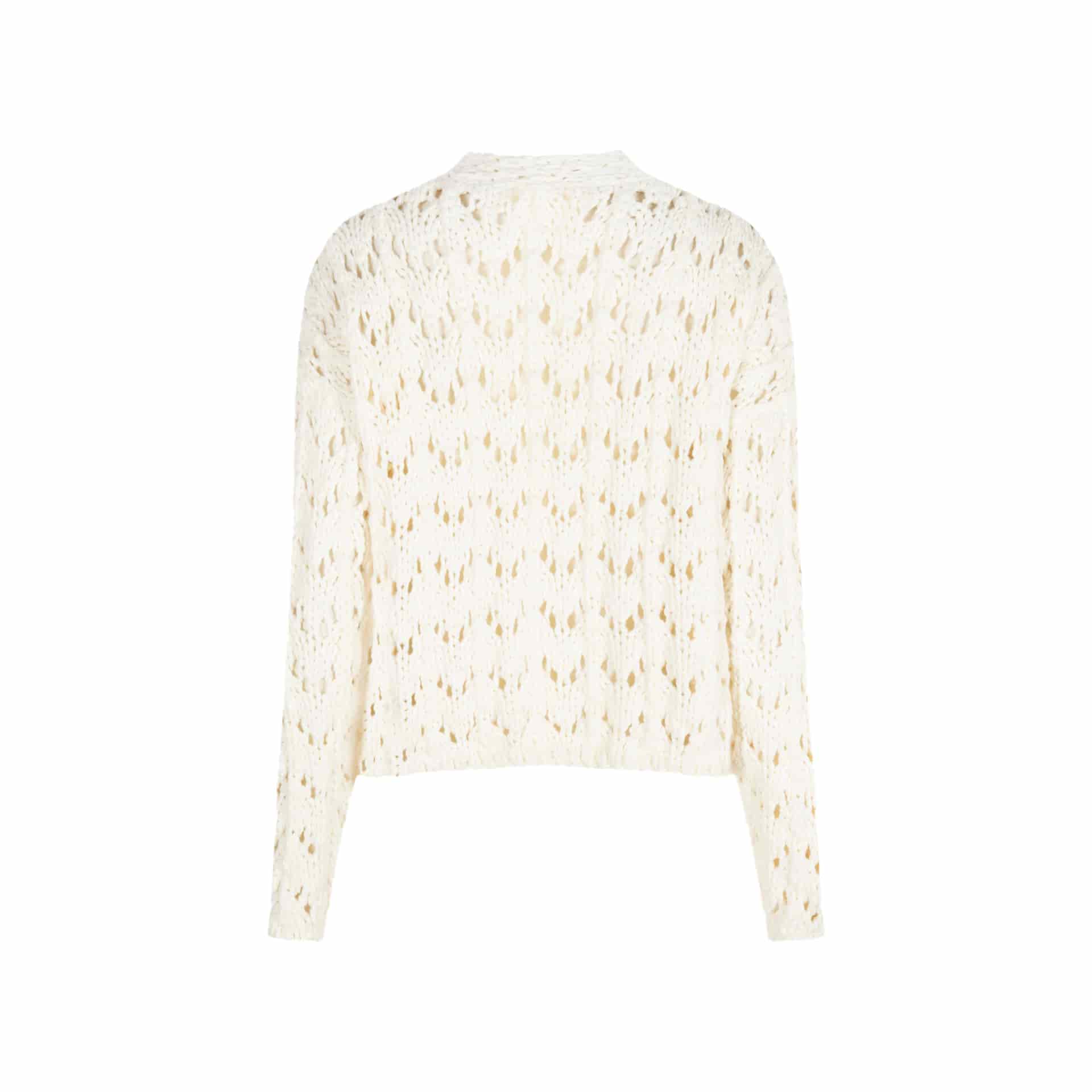 OPEN PIPE MESH FABRIC SWEATER - miniatura 2