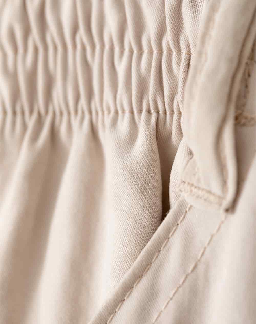 Pantalón recto tiro medio habano mujer - miniatura 6